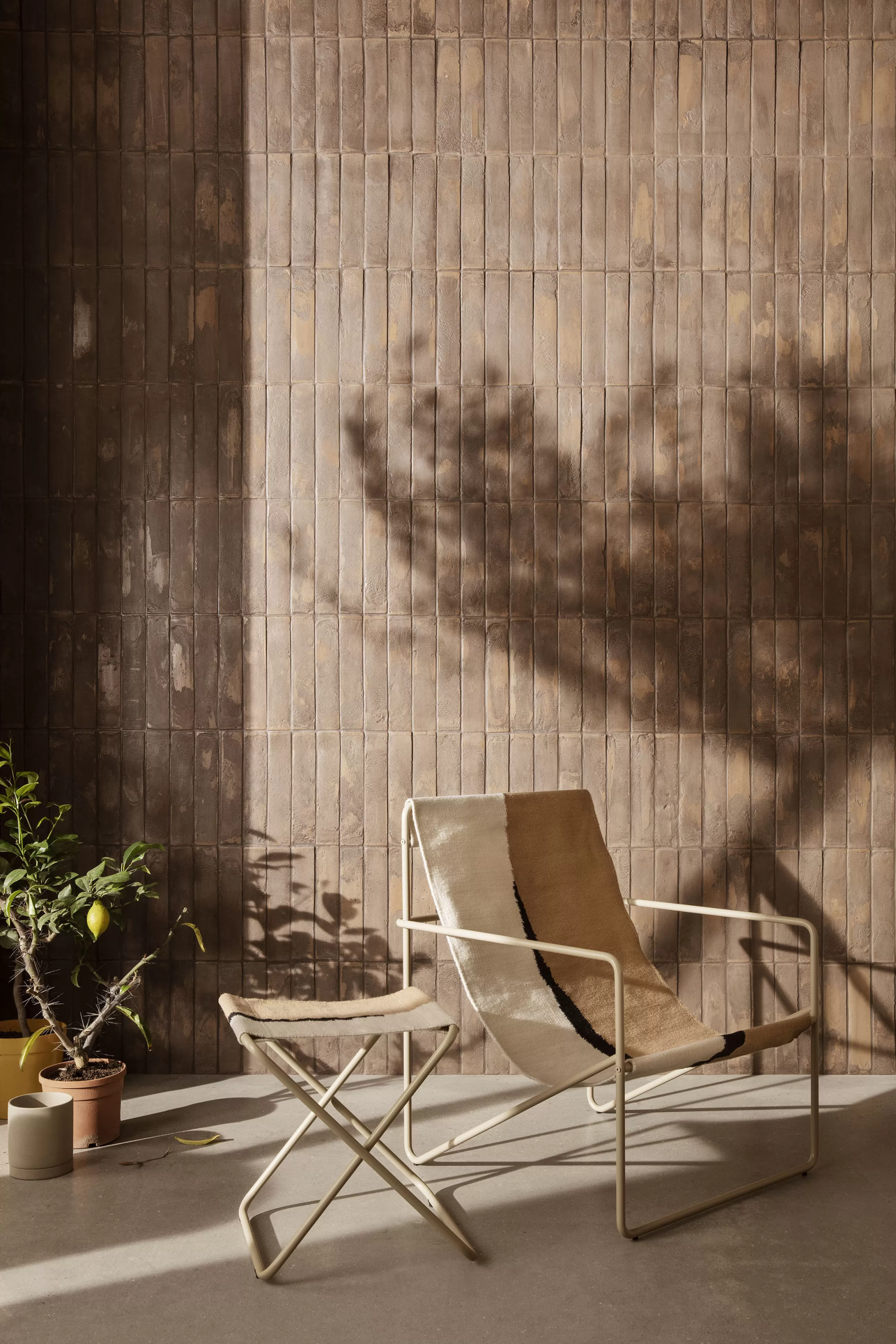 Pots Et Plantes>Ferm Living Pot De Fleurs Sekki Medium Ceramique Beige / O 13,5 X H 15,7 Cm - Gres - Sable
