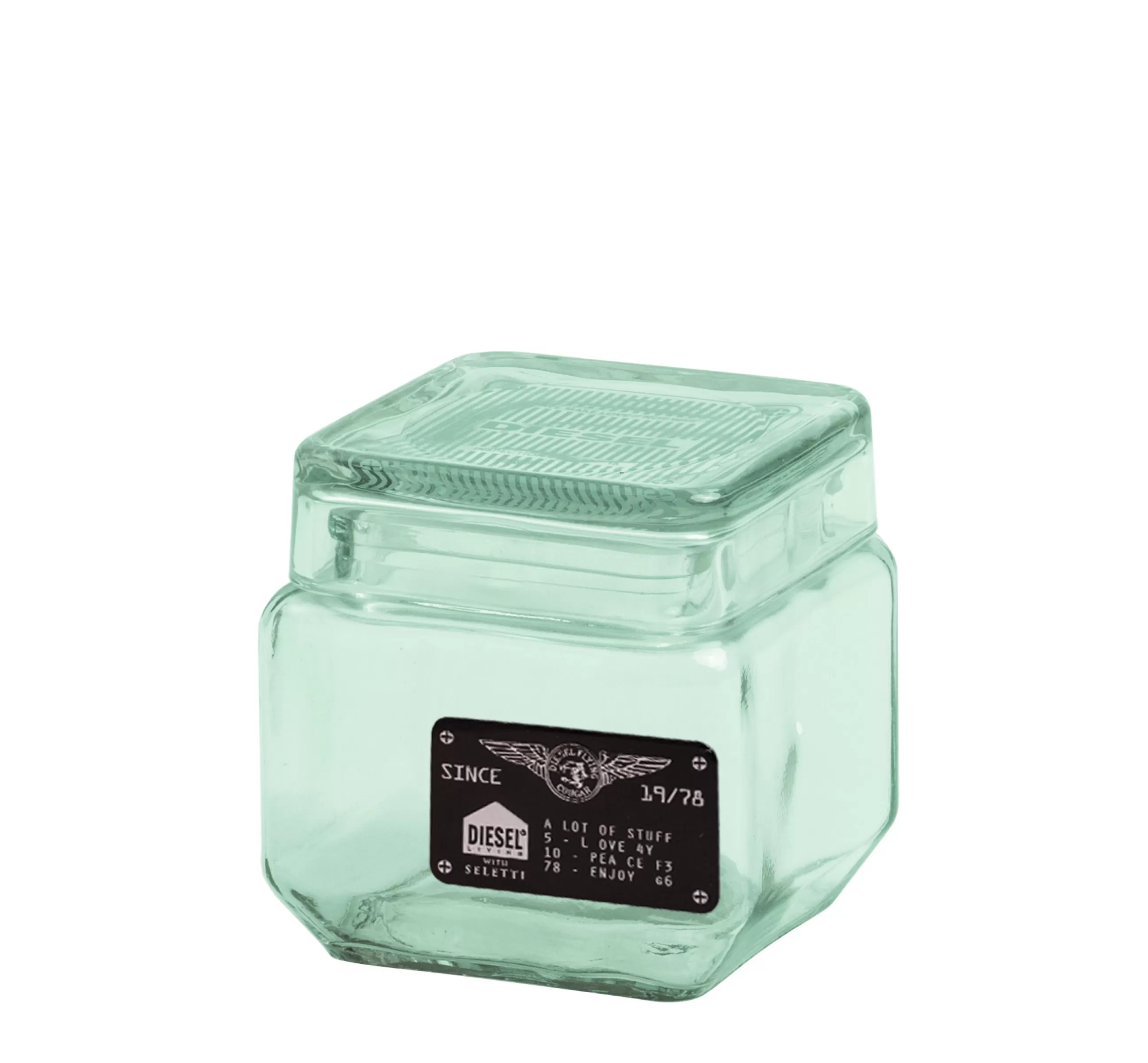 Boîtes Et Conservation>Diesel living with Seletti Pot Industrial Glass Verre/ Verre - L 11 X H 11 Cm - Vert Transparent