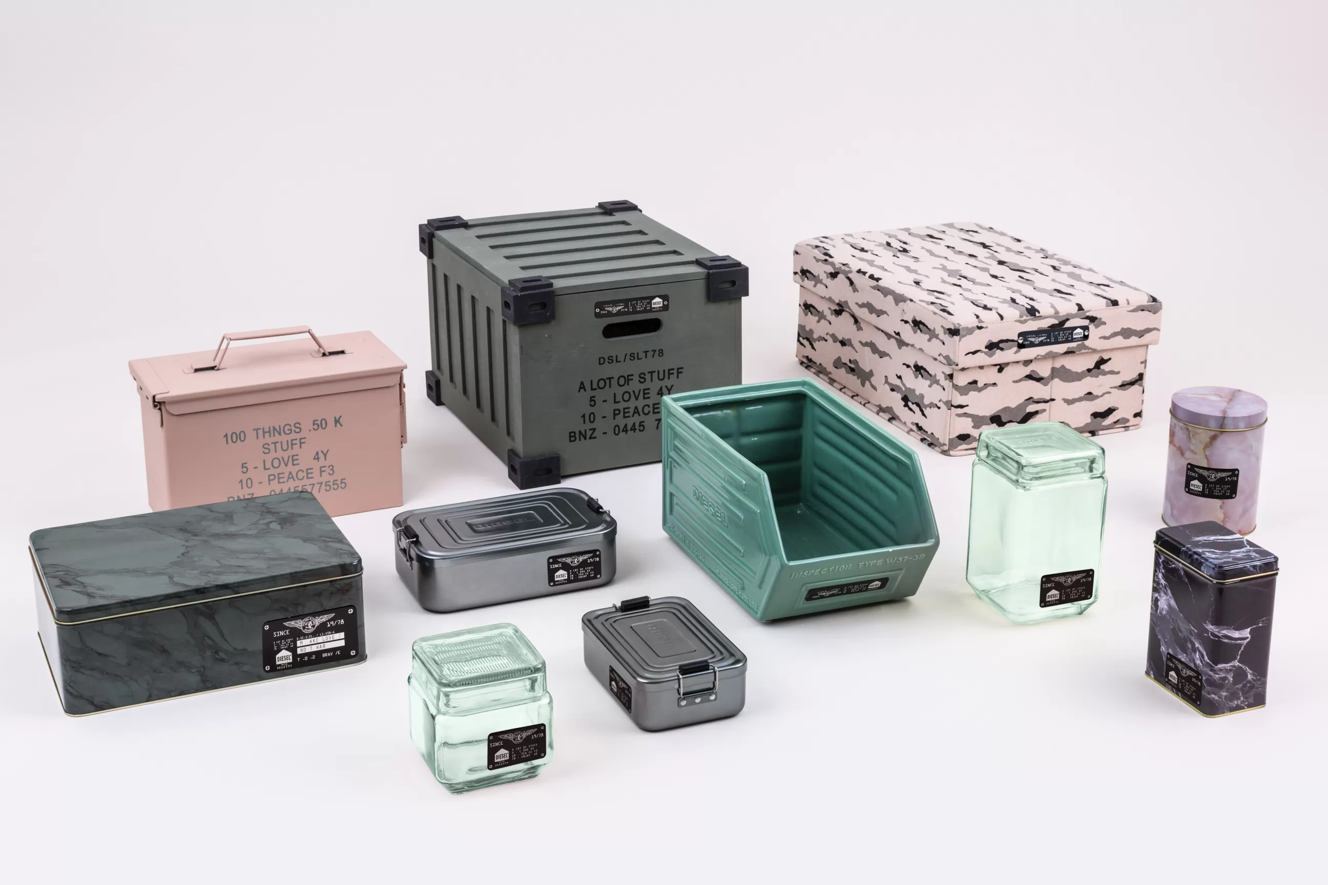 Boîtes Et Conservation>Diesel living with Seletti Pot Industrial Glass Verre/ Verre - L 11 X H 11 Cm - Vert Transparent