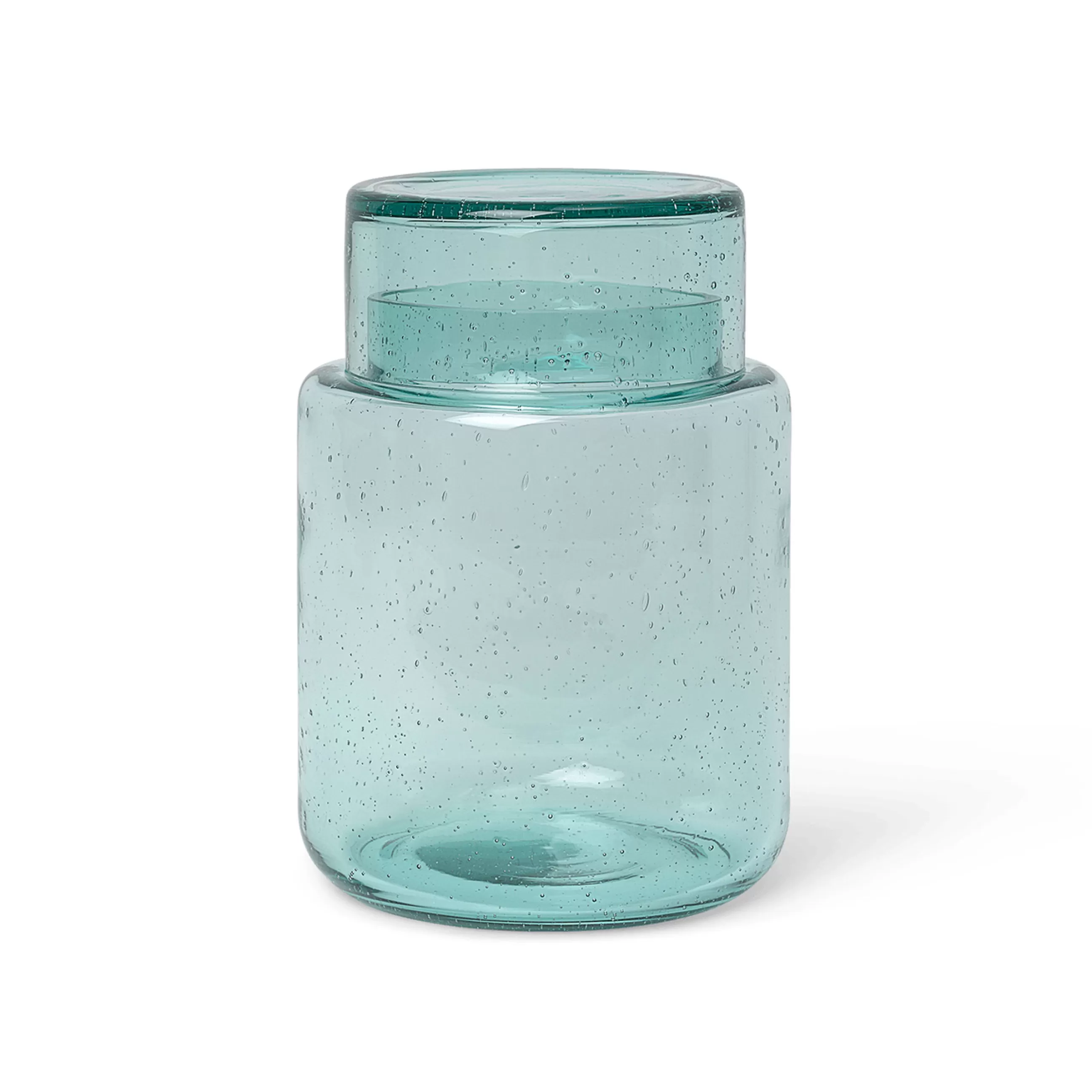Boîtes Et Conservation>Ferm Living Pot Oli Verre Vert / Verre Recycle - 1,7 L / O 13 X H 19,5 Cm - Vert D'Eau