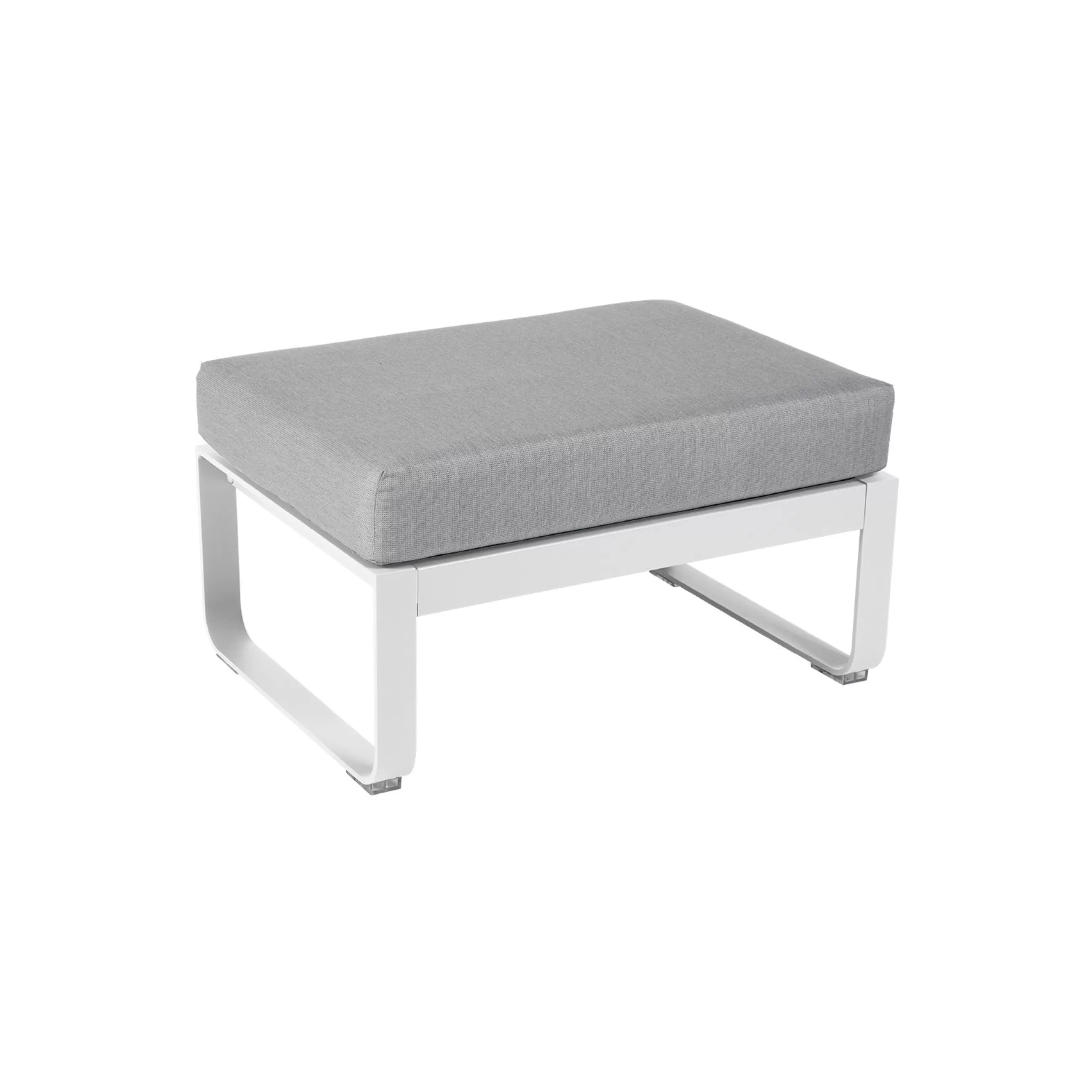 Poufs Coussins Tapis D'extérieur>Fermob Pouf Bellevie Tissu Gris / Gris Flanelle - 74 X 53 Cm - Blanc Coton - Gris Flanelle