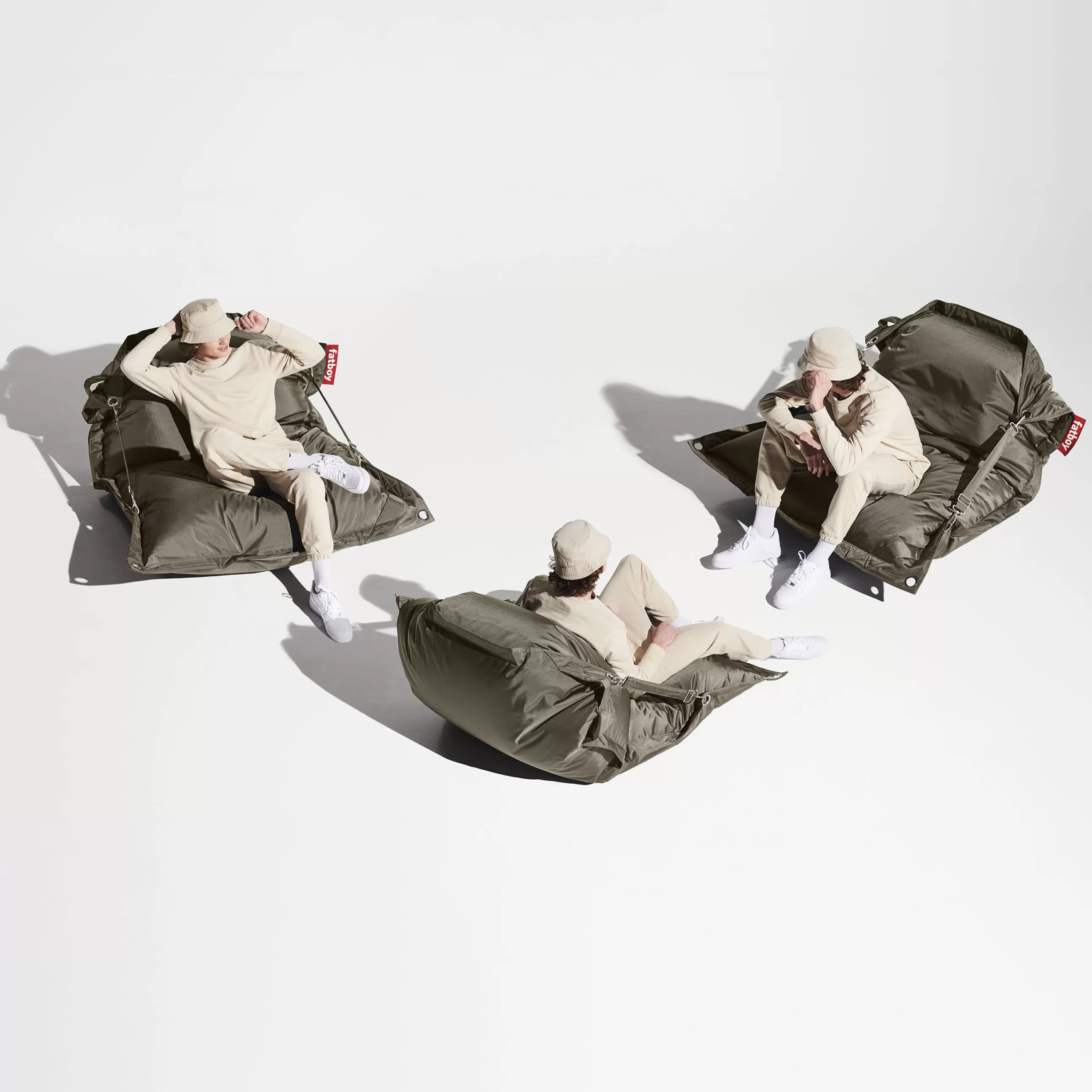 Poufs>Fatboy Pouf Buggle-Up Tissu Marron Beige / Sangles Ajustables - Tissu Acrylique - Taupe