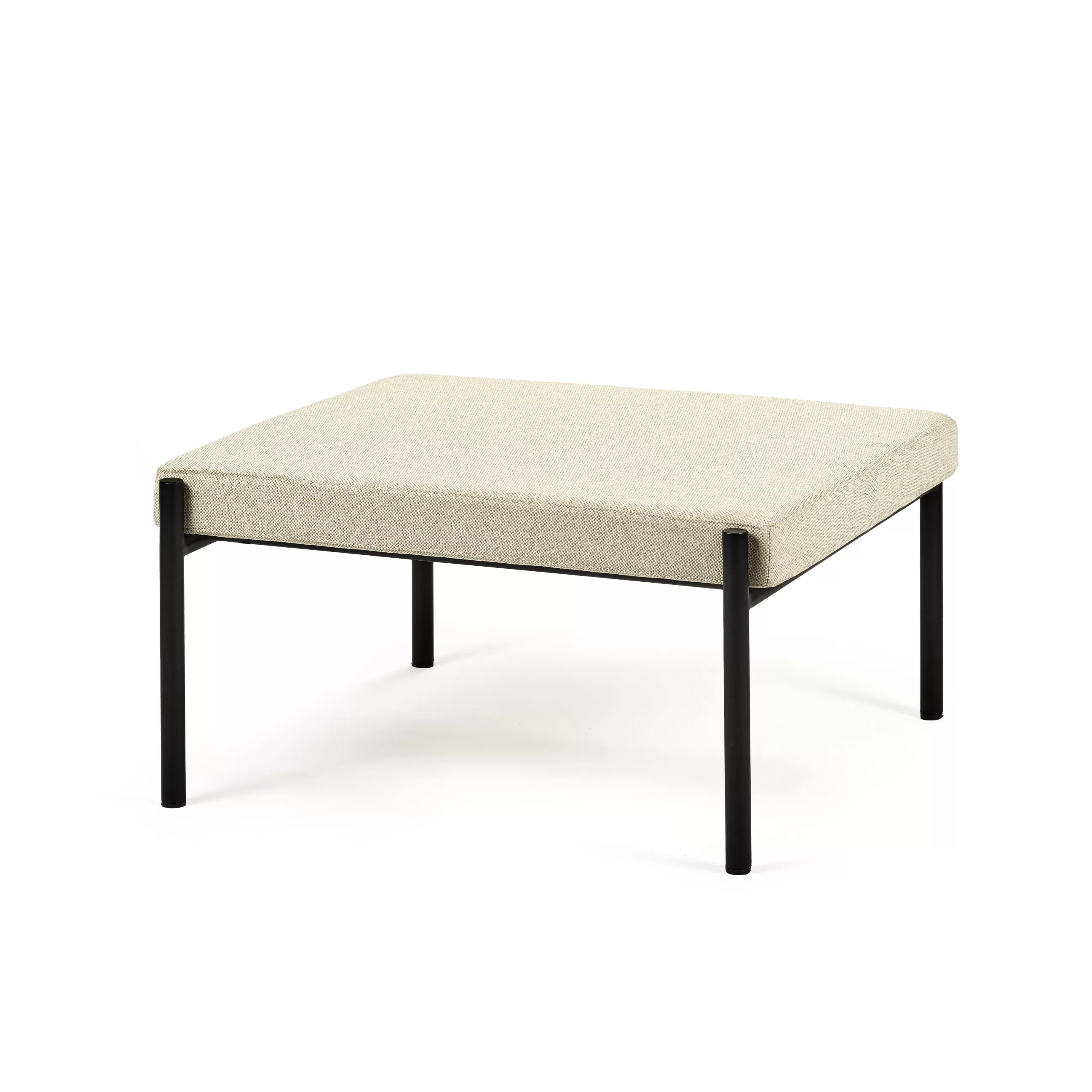 Poufs>Serax Pouf Curve Tissu Blanc Beige / Repose-Pieds - 67 X 62 Cm - Blanc Creme - Noir