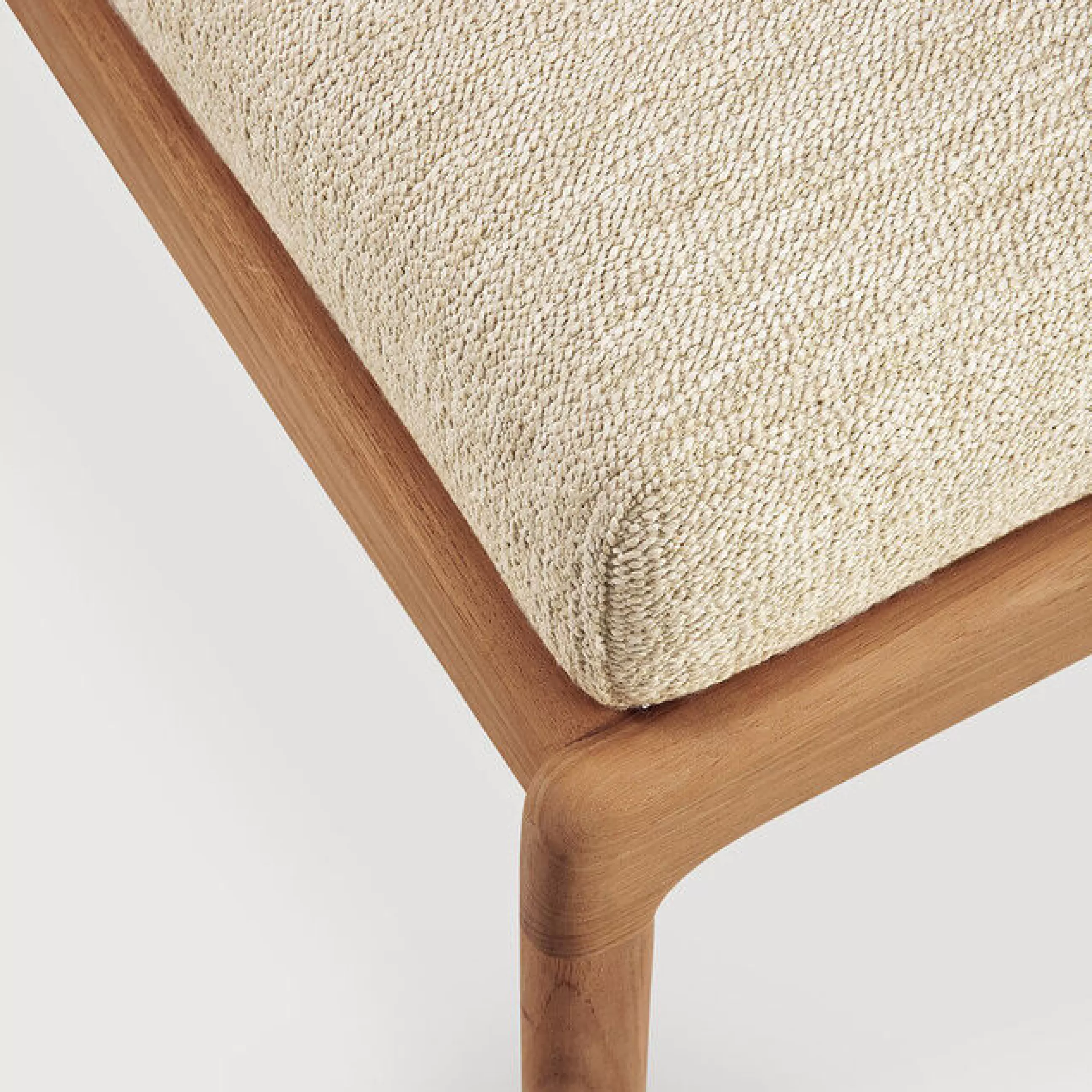 Poufs Coussins Tapis D'extérieur>Ethnicraft Pouf Jack Outdoor Tissu Bois Beige / Teck  - 71 X 54 Cm - Naturel - Teck