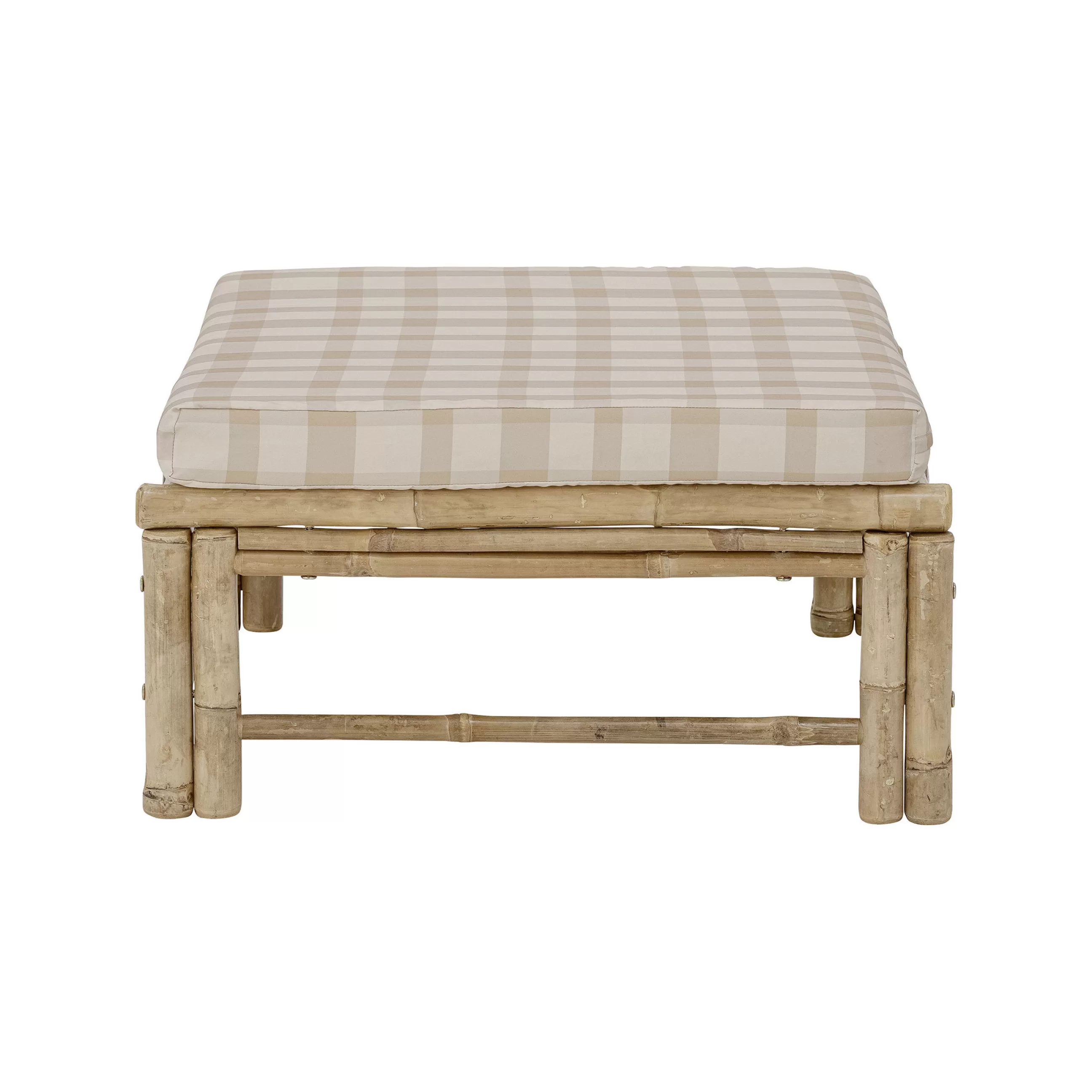 Poufs Coussins Tapis D'extérieur>Bloomingville Pouf Korfu Tissu Beige Bois Naturel / Bambou - 72 X 72 Cm - Bambou - Beige