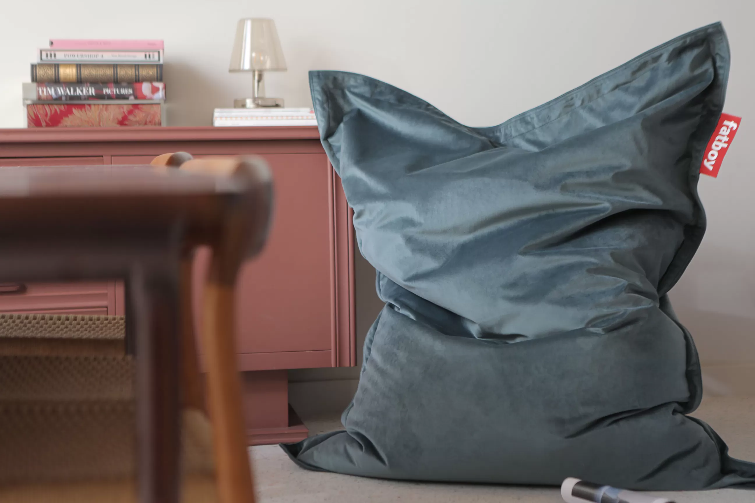 Poufs>Fatboy Pouf Original Slim Velvet Tissu Beige / Velours Recycle - 155 X 120 Cm - Camel