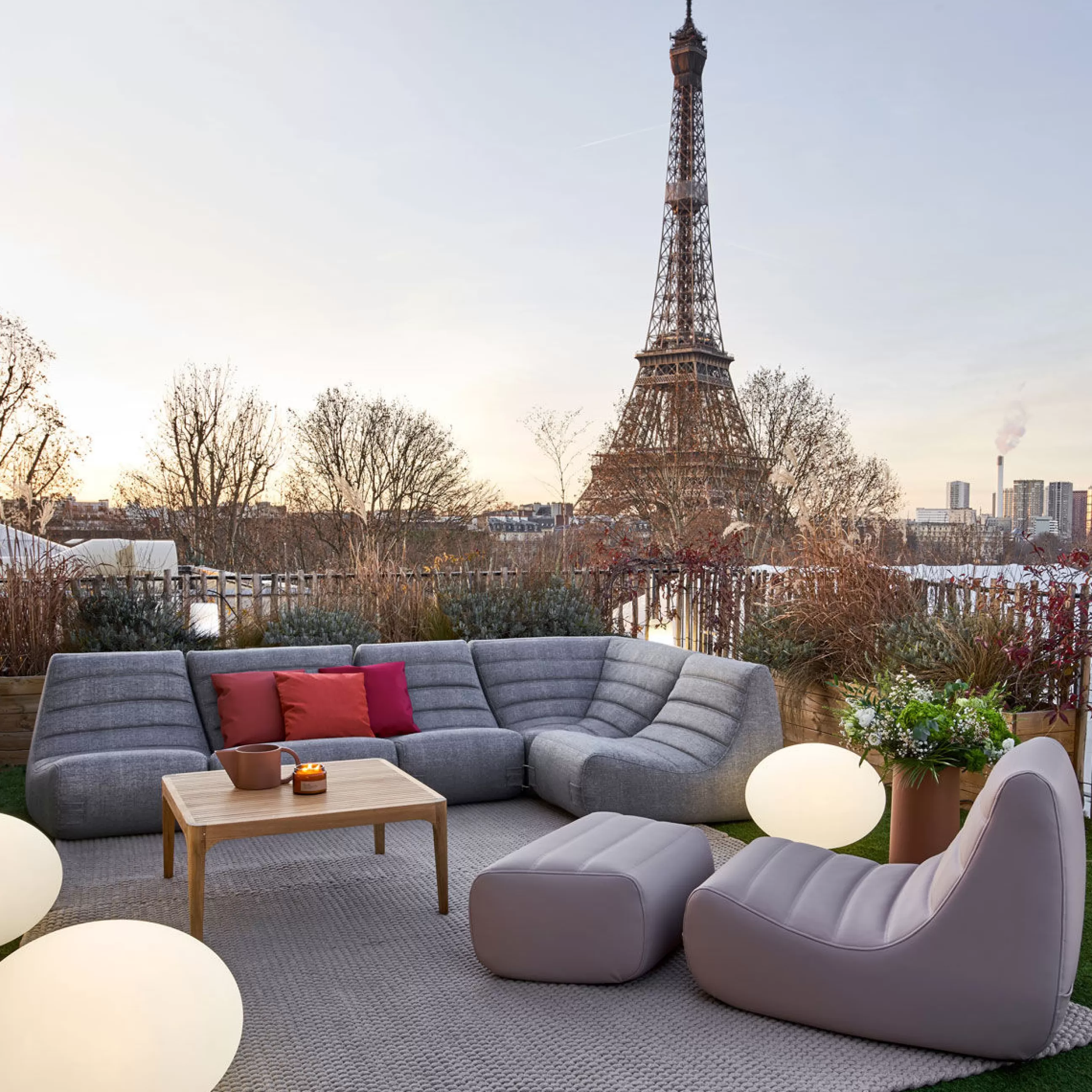 Poufs>Cinna Pouf Saparella Cuir Beige (1965) / Similicuir - 78 X 52 Cm - Taupe