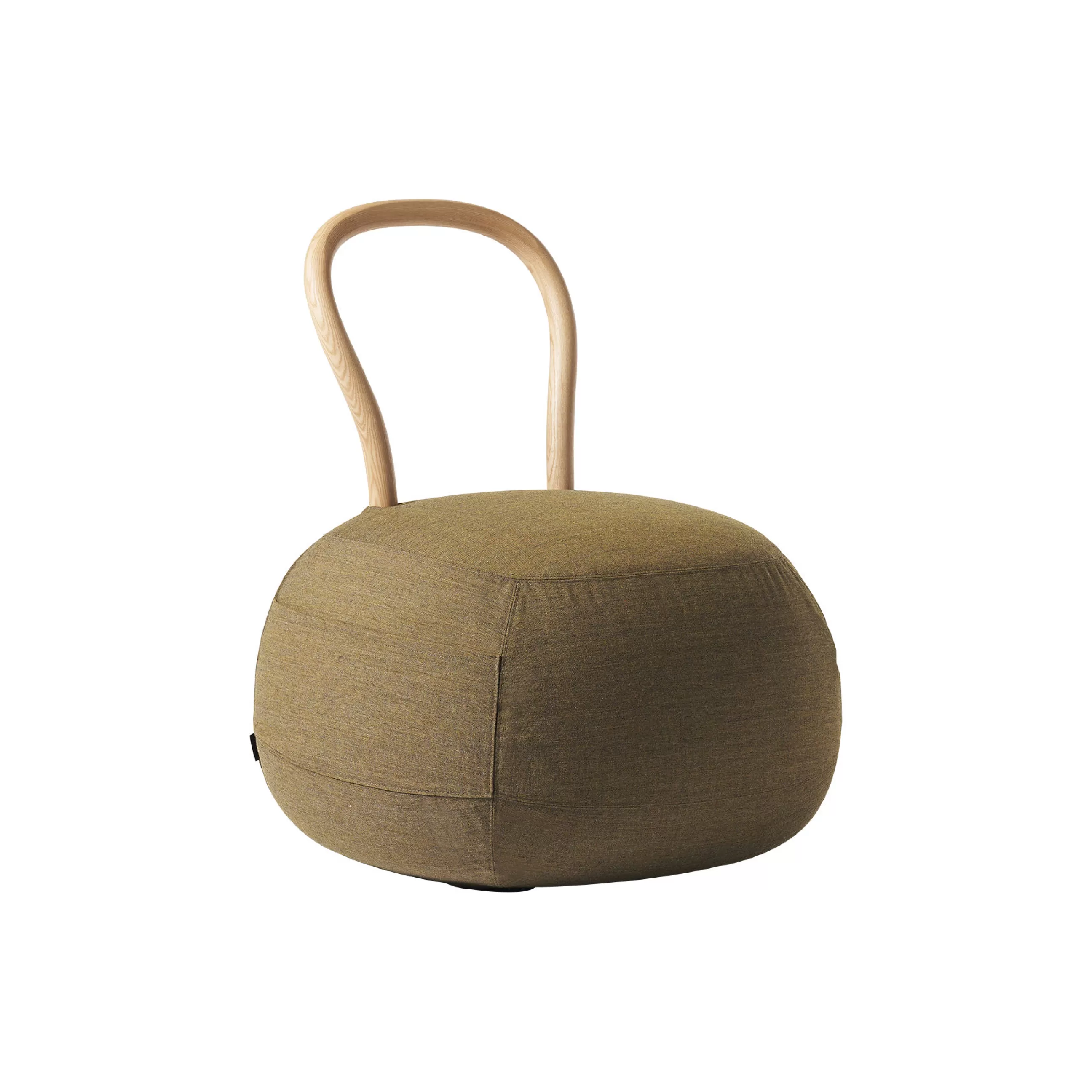 Poufs>Opinion Ciatti Pouf Yum Yum Small Tissu Bois Vert / 66 X 64 Cm - Frene Blanchi - Vert