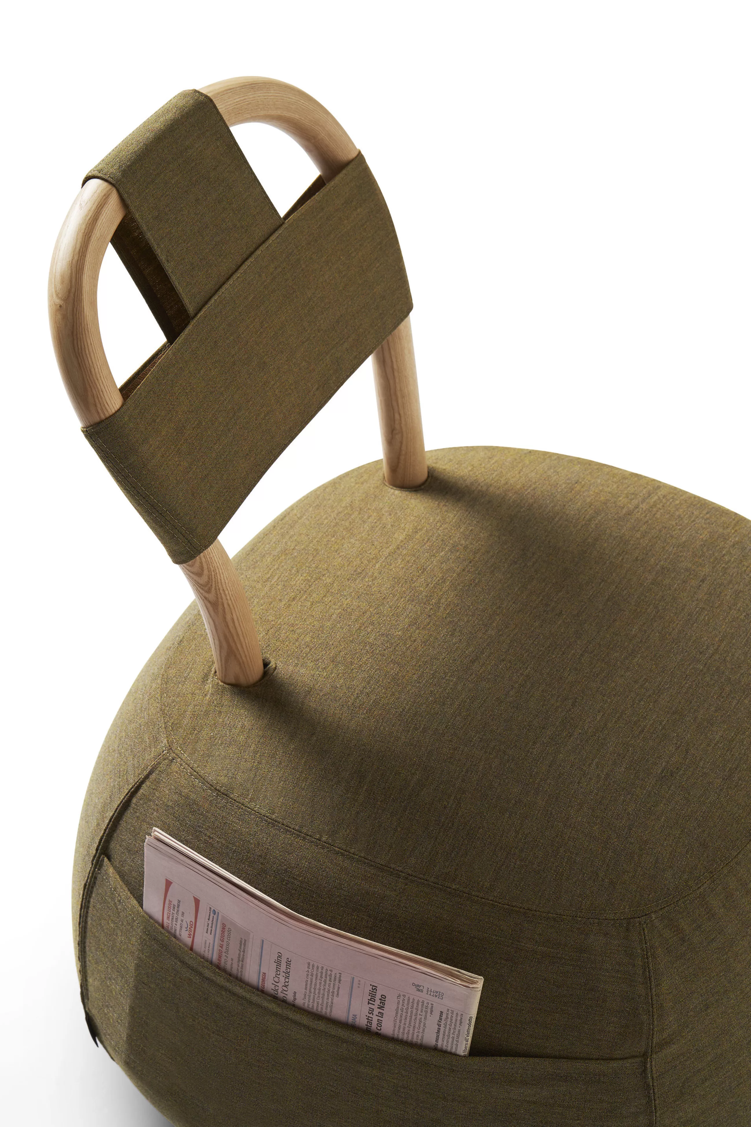 Poufs>Opinion Ciatti Pouf Yum Yum Small Tissu Bois Vert / 66 X 64 Cm - Frene Blanchi - Vert