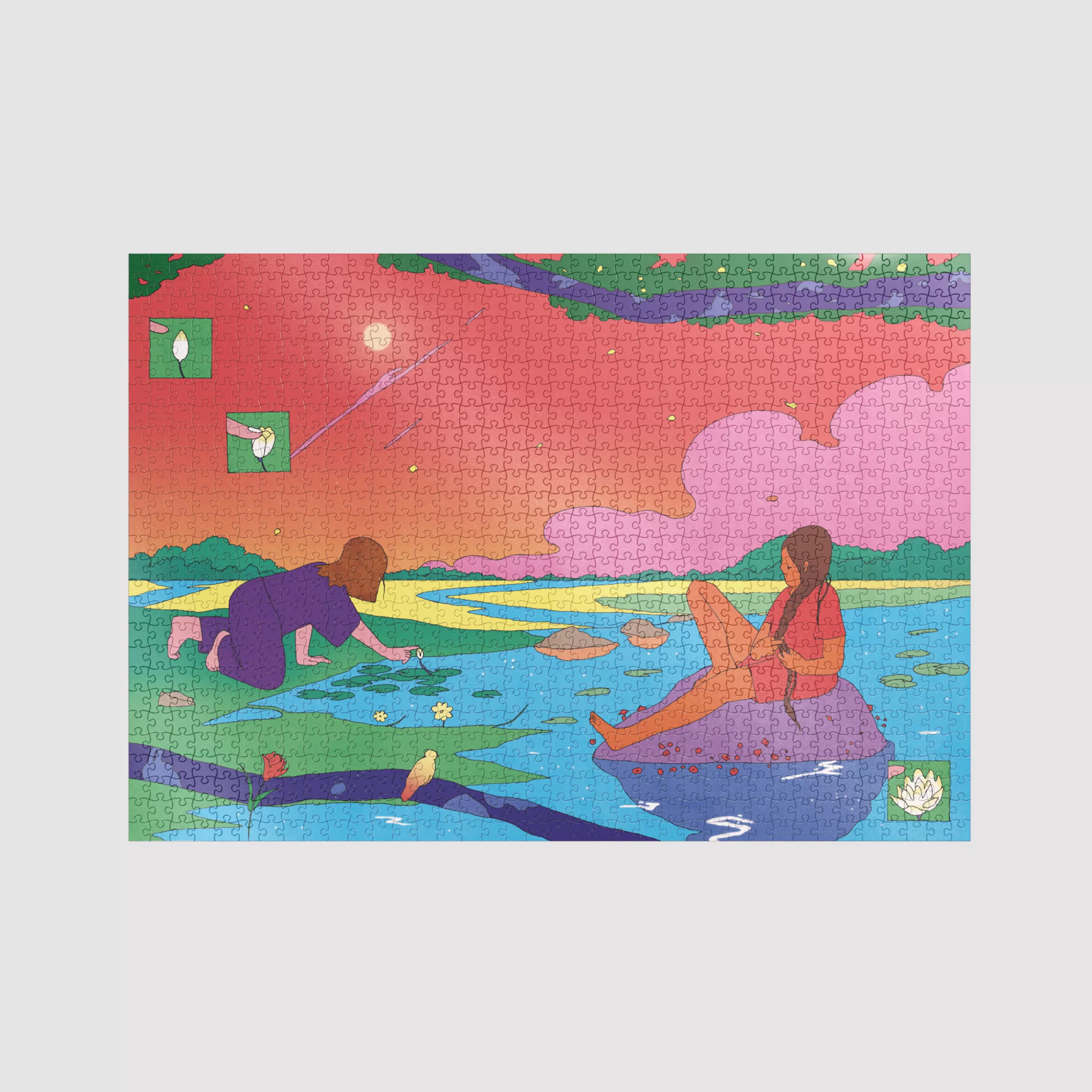 Jeux Et Loisirs>SULO Puzzle Las Ultimas Tardes Del Verano Par Maria Medem Papier Orange / 1000 Pieces - 49X68 Cm / Edition Limitee - Bleu - Orange