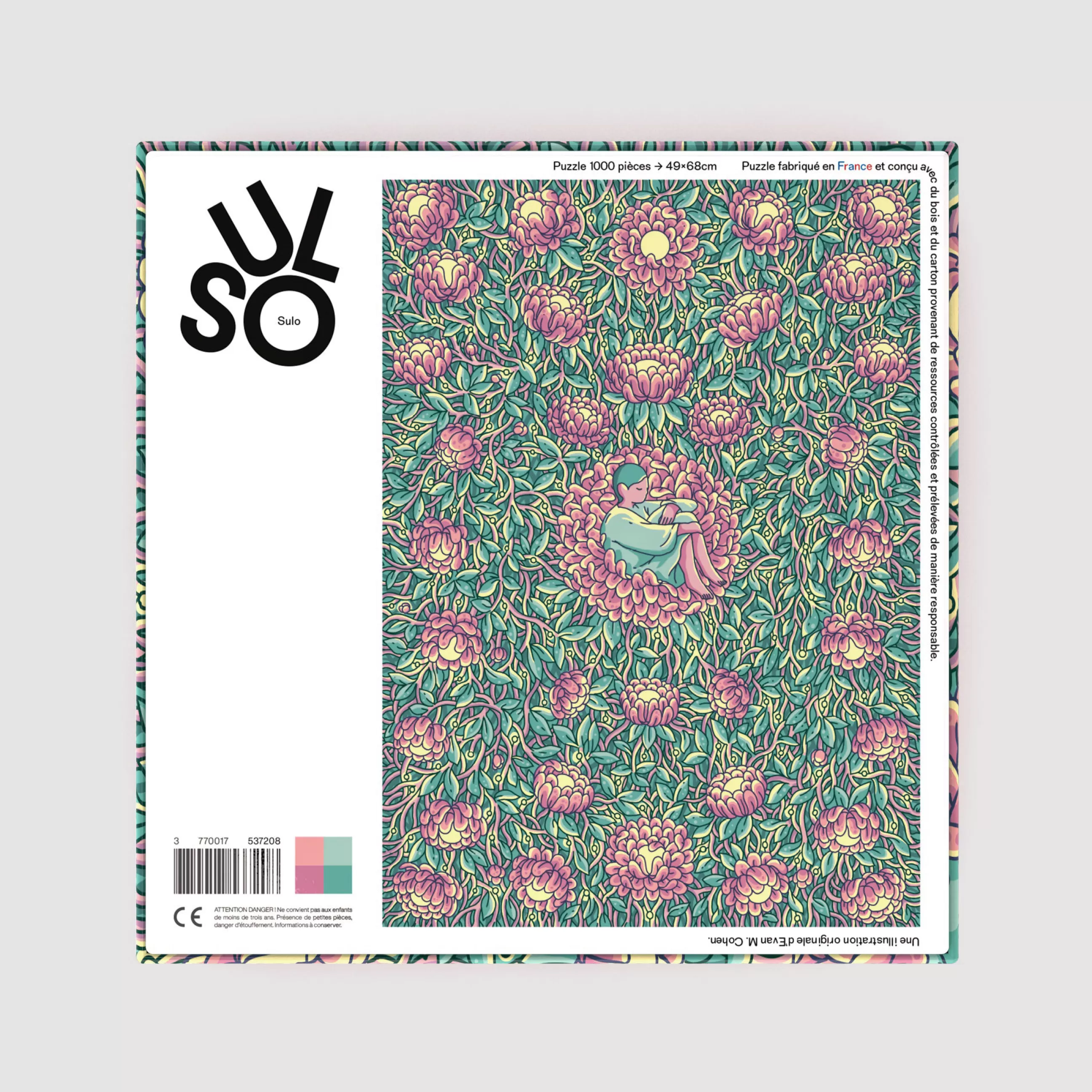 Jeux Et Loisirs>SULO Puzzle Resting Par Par Evan M. Cohen Papier Rose / 1000 Pieces - 49X68 Cm / Edition Limitee - Rose - Vert