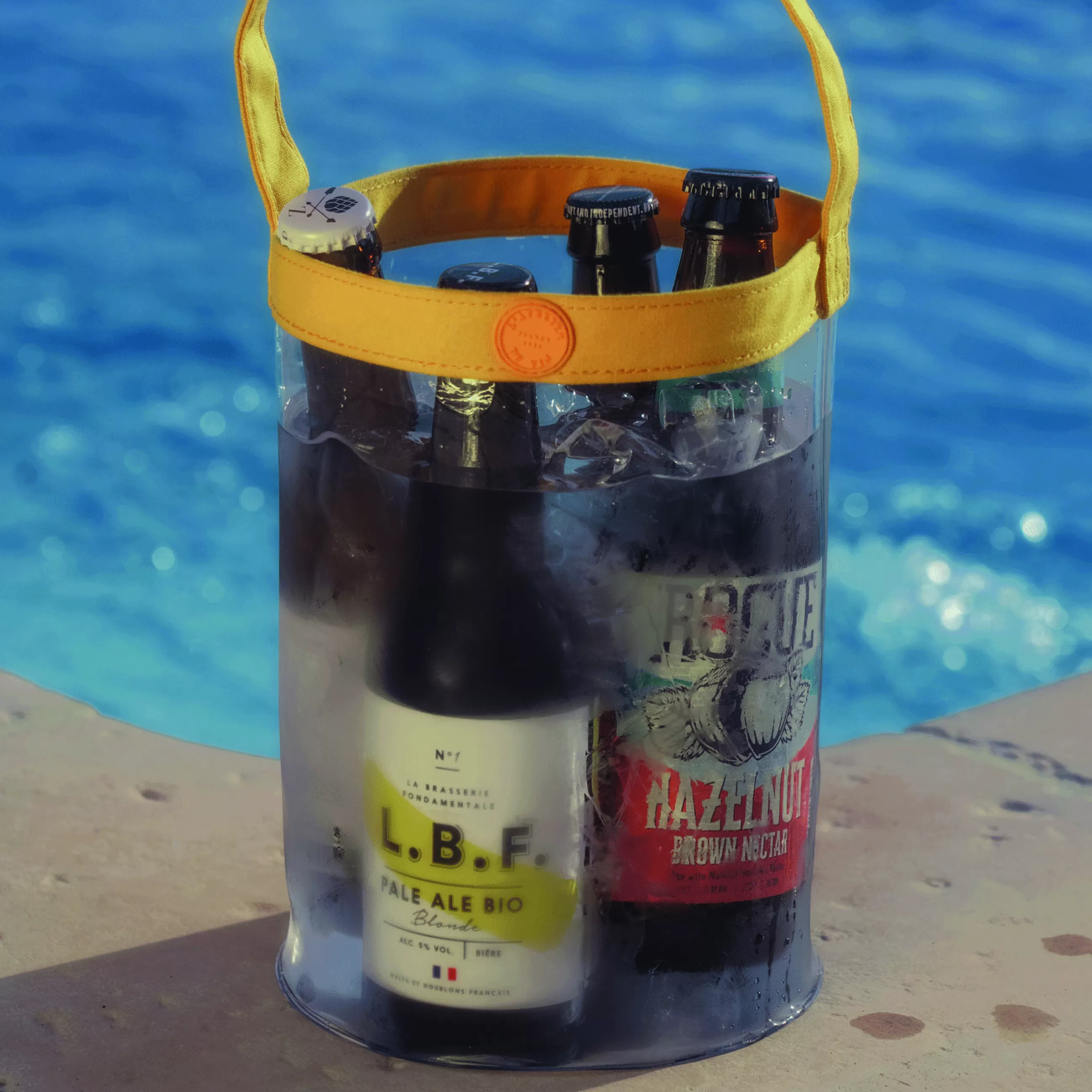 Autour Du Vin>L'Atelier du Vin Rafraichisseur A Bouteille Easy Fresh After Work Plastique Jaune / Pour Bouteilles De Biere - Jaune - Transparent