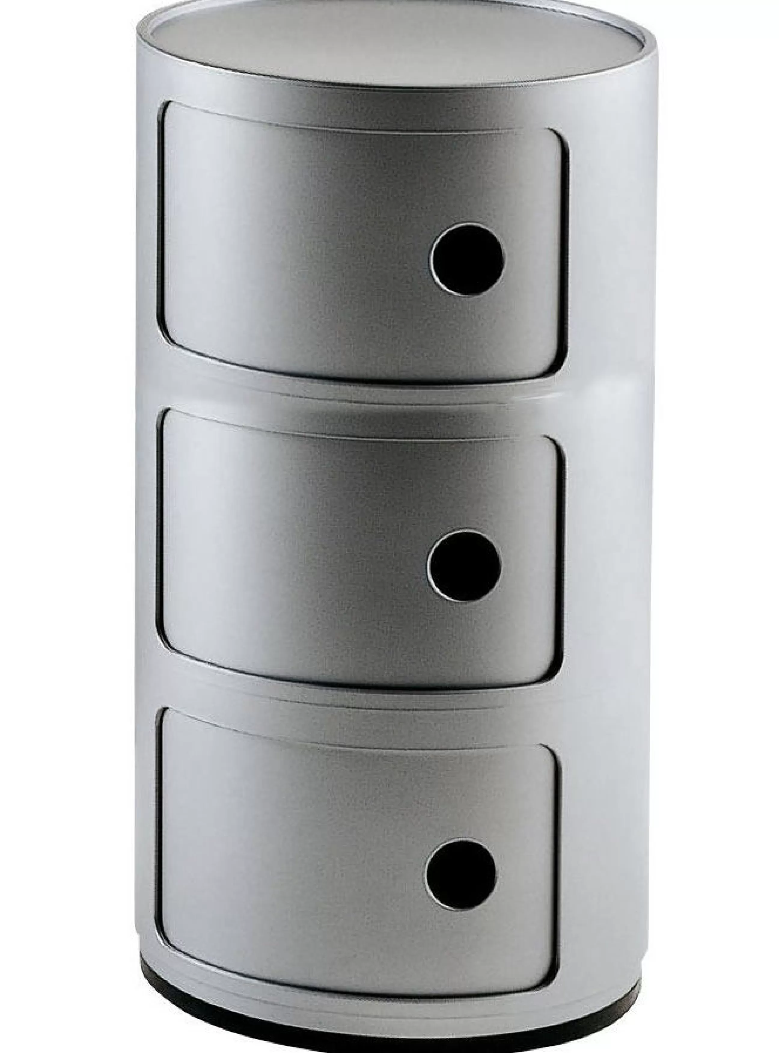Meubles De Rangement>Kartell Rangement Componibili Plastique Gris/ 3 Tiroirs - H 58 Cm - Argent