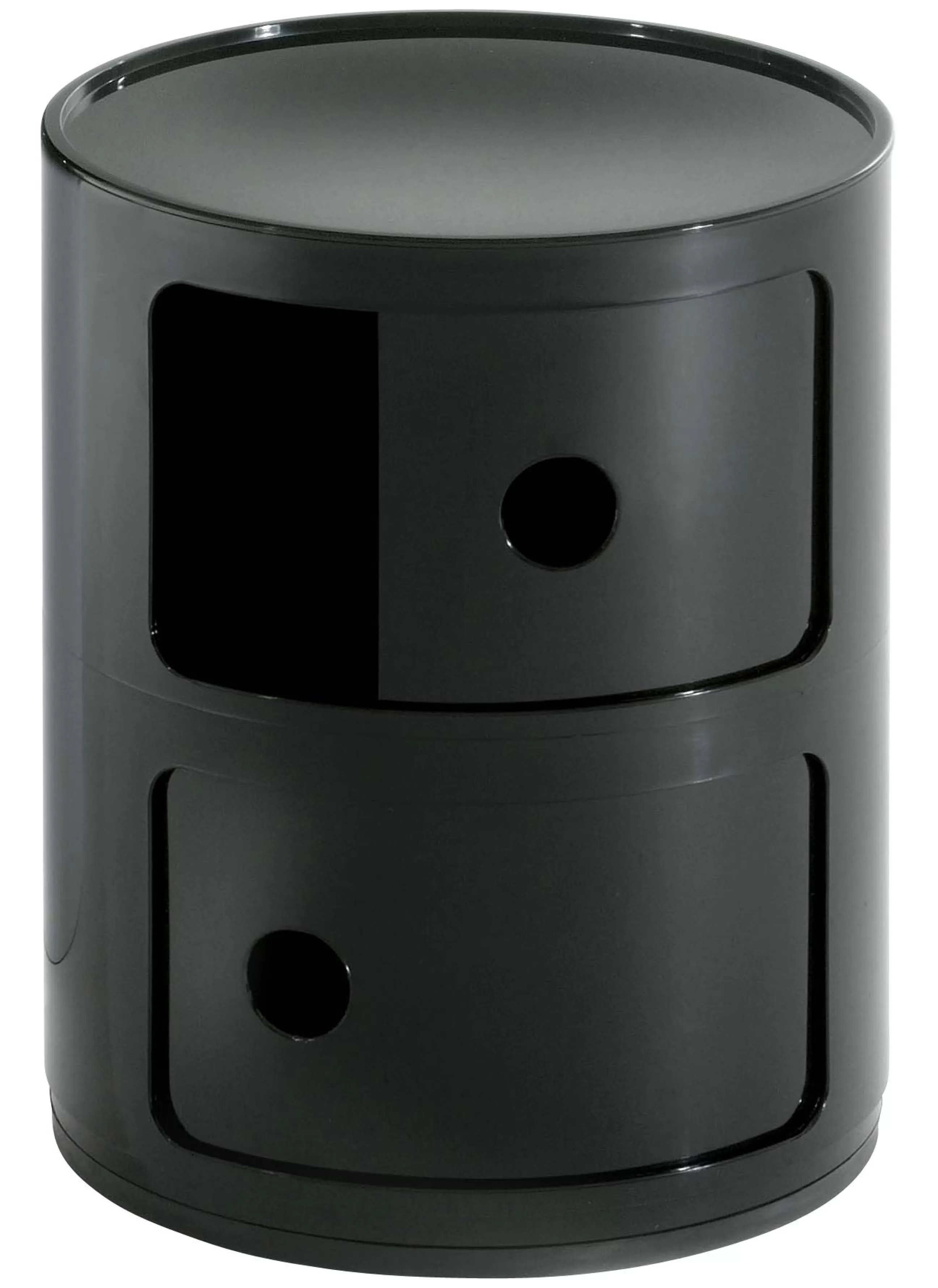 Meubles De Rangement>Kartell Rangement Componibili Plastique Noir / 2 Tiroirs - H 40 Cm - Noir Brillant