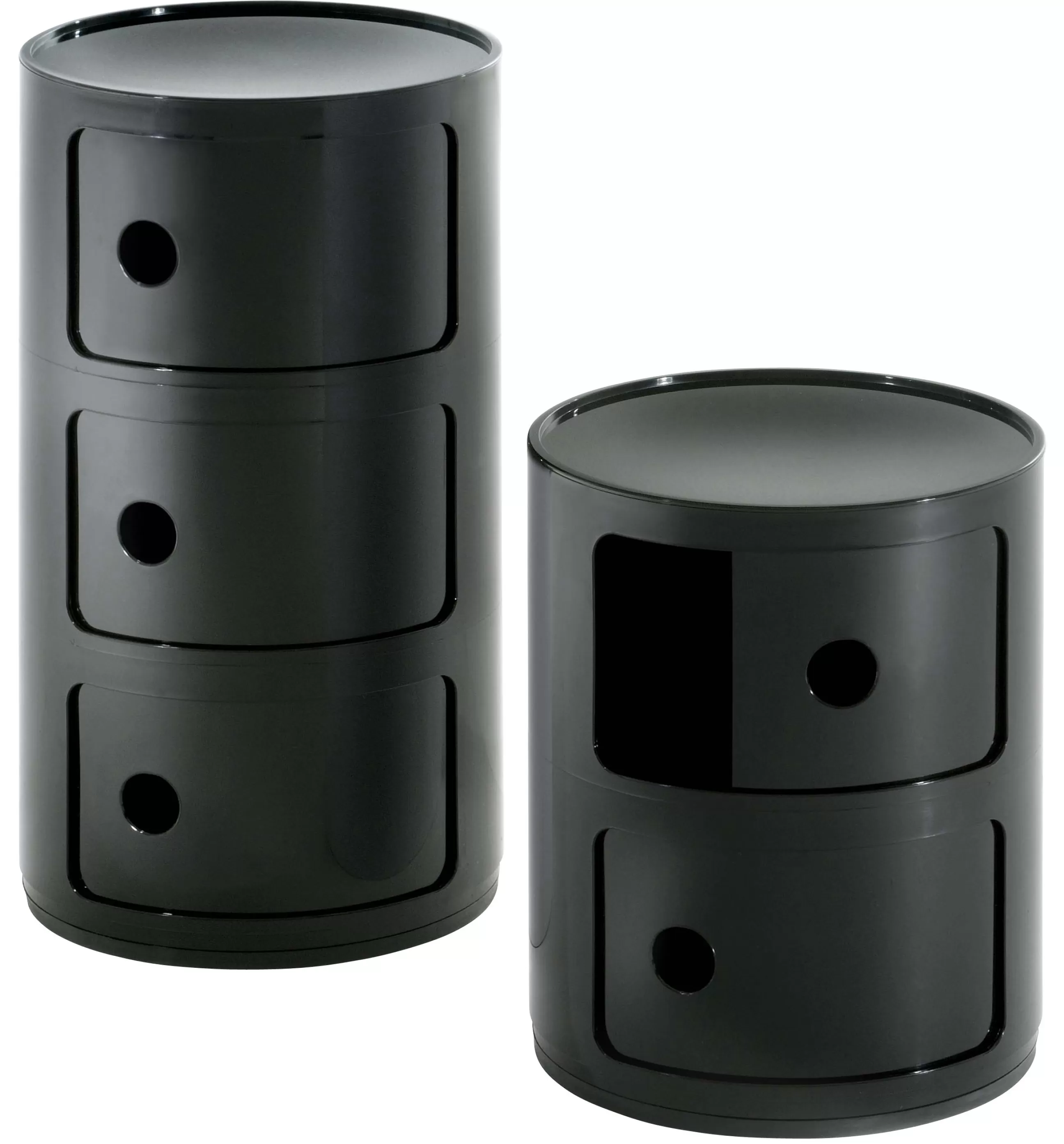 Meubles De Rangement>Kartell Rangement Componibili Plastique Noir / 2 Tiroirs - H 40 Cm - Noir Brillant