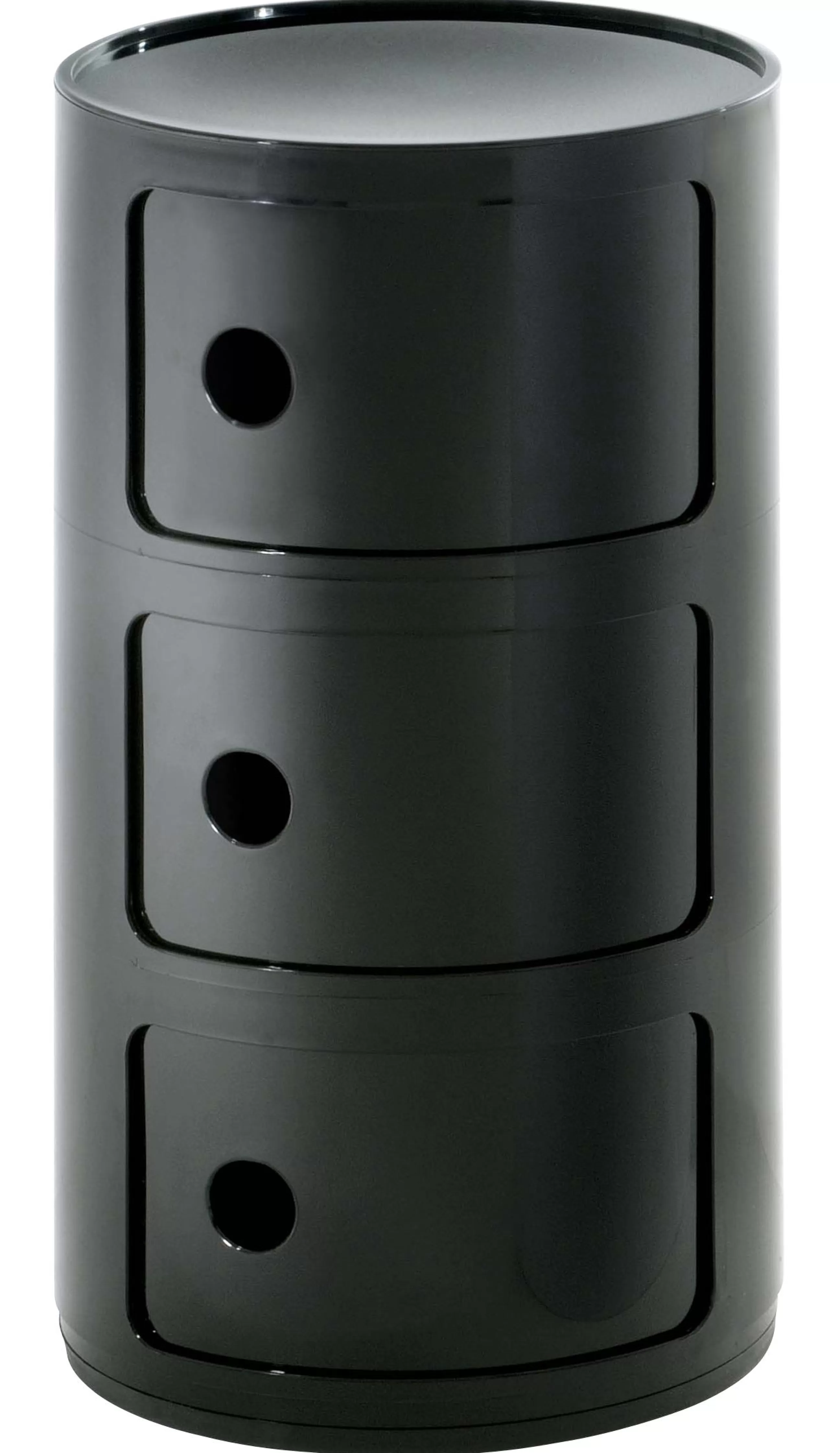 Meubles De Rangement>Kartell Rangement Componibili Plastique Noir / 3 Tiroirs - H 58 Cm - Noir Brillant