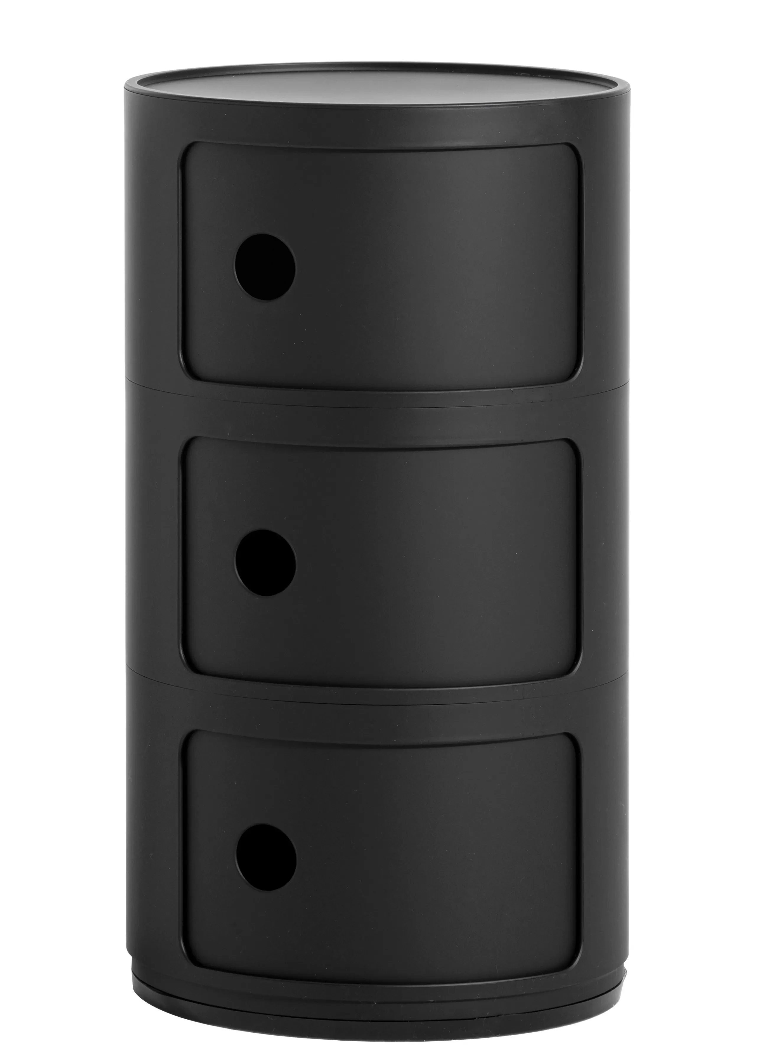 Meubles De Rangement>Kartell Rangement Componibili Plastique Noir / Mat - 3 Tiroirs - H 58 Cm / Recycle - Noir Mat