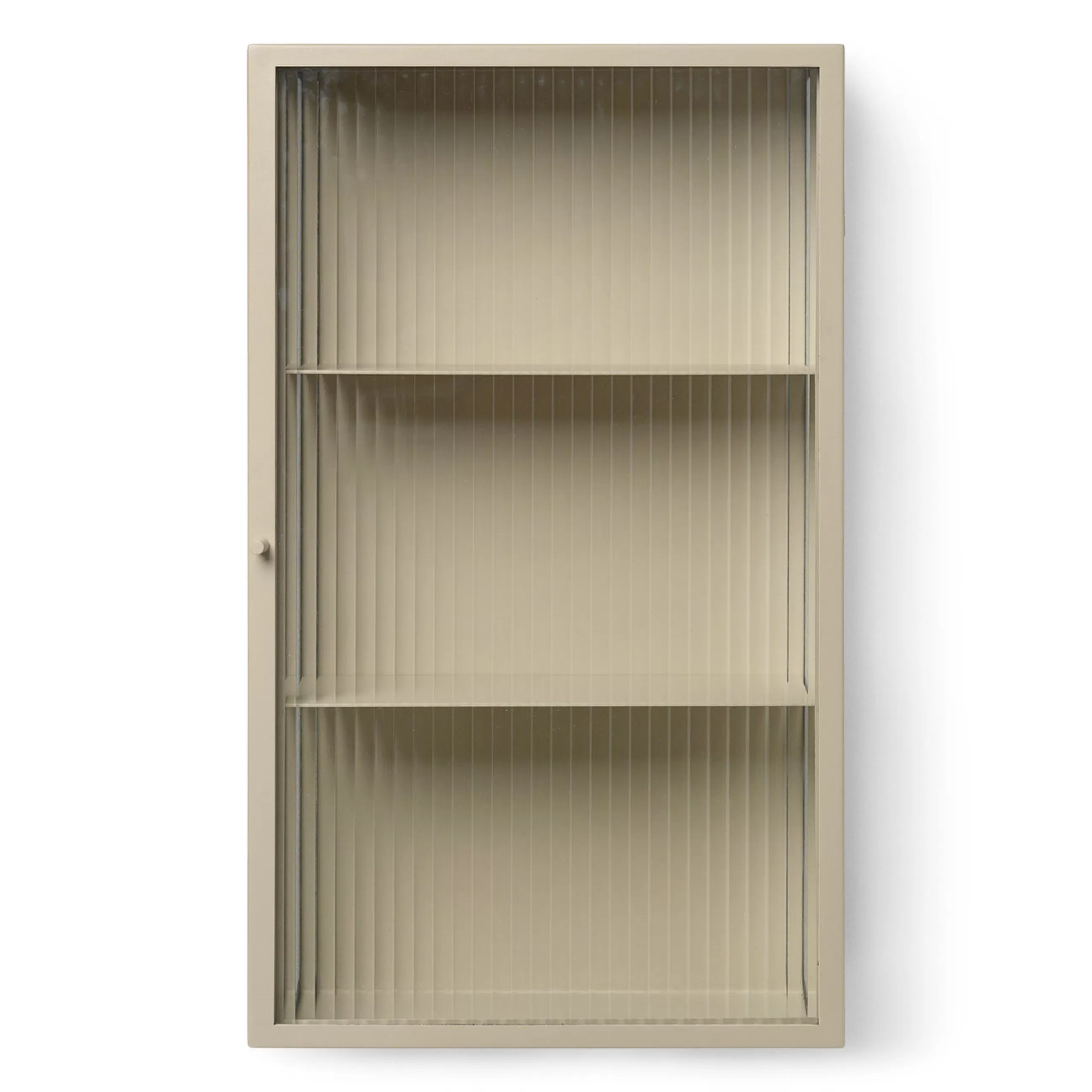 Meubles De Rangement>Ferm Living Rangement Mural Haze Metal Verre Beige / L 35 X H 60 Cm - Verre Cannele - Beige Cachemire - Translucide