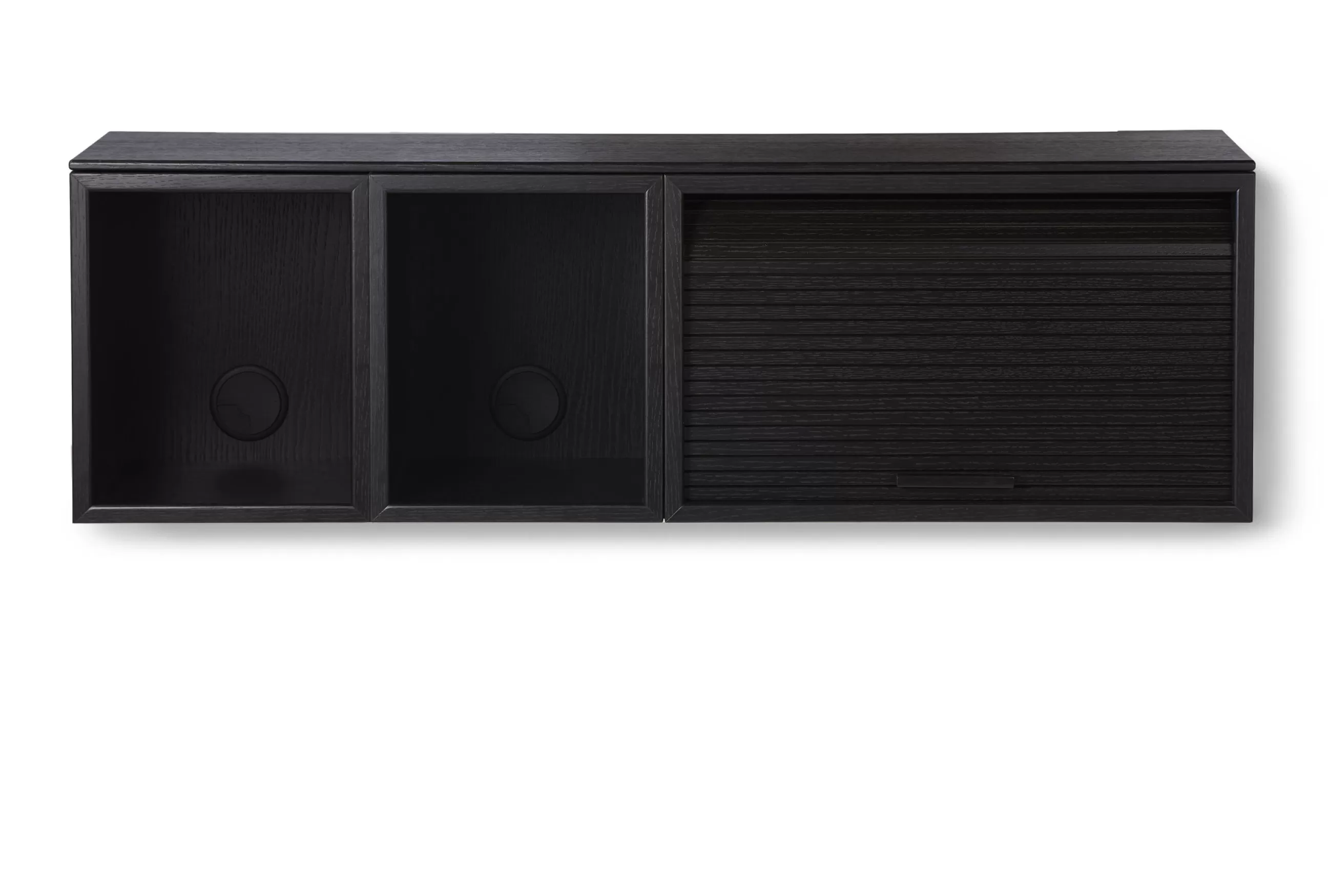 Meubles Tv>Northern Rangement Mural Hifive Slim Bois Naturel / Meuble Tv - L 100 X H 30 Cm - Noir