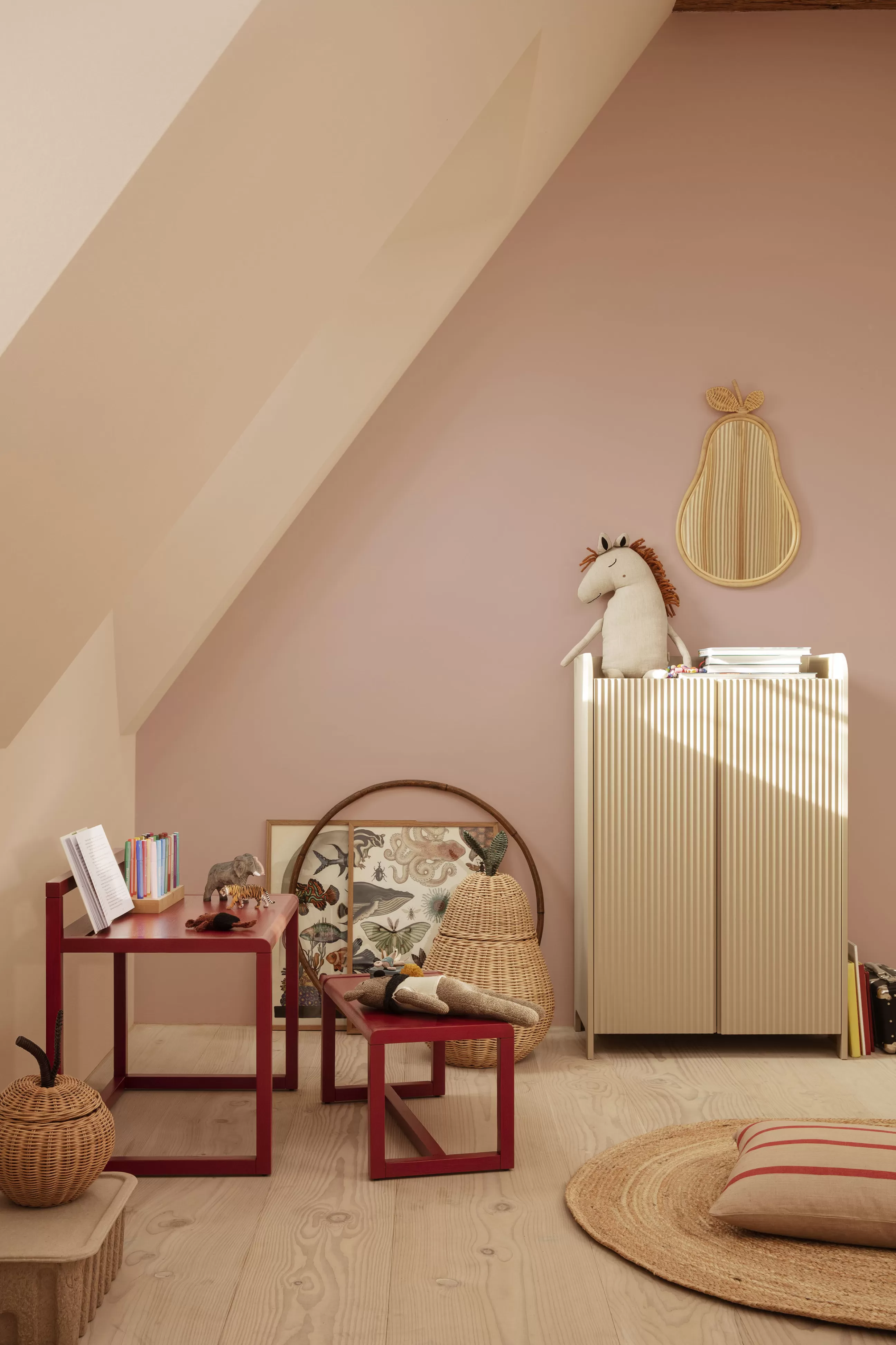 Commodes Buffets Armoires>Ferm Living Rangement Sill Bois Beige / L 70 X H 110 Cm - Mdf Rainure - Beige Cachemire