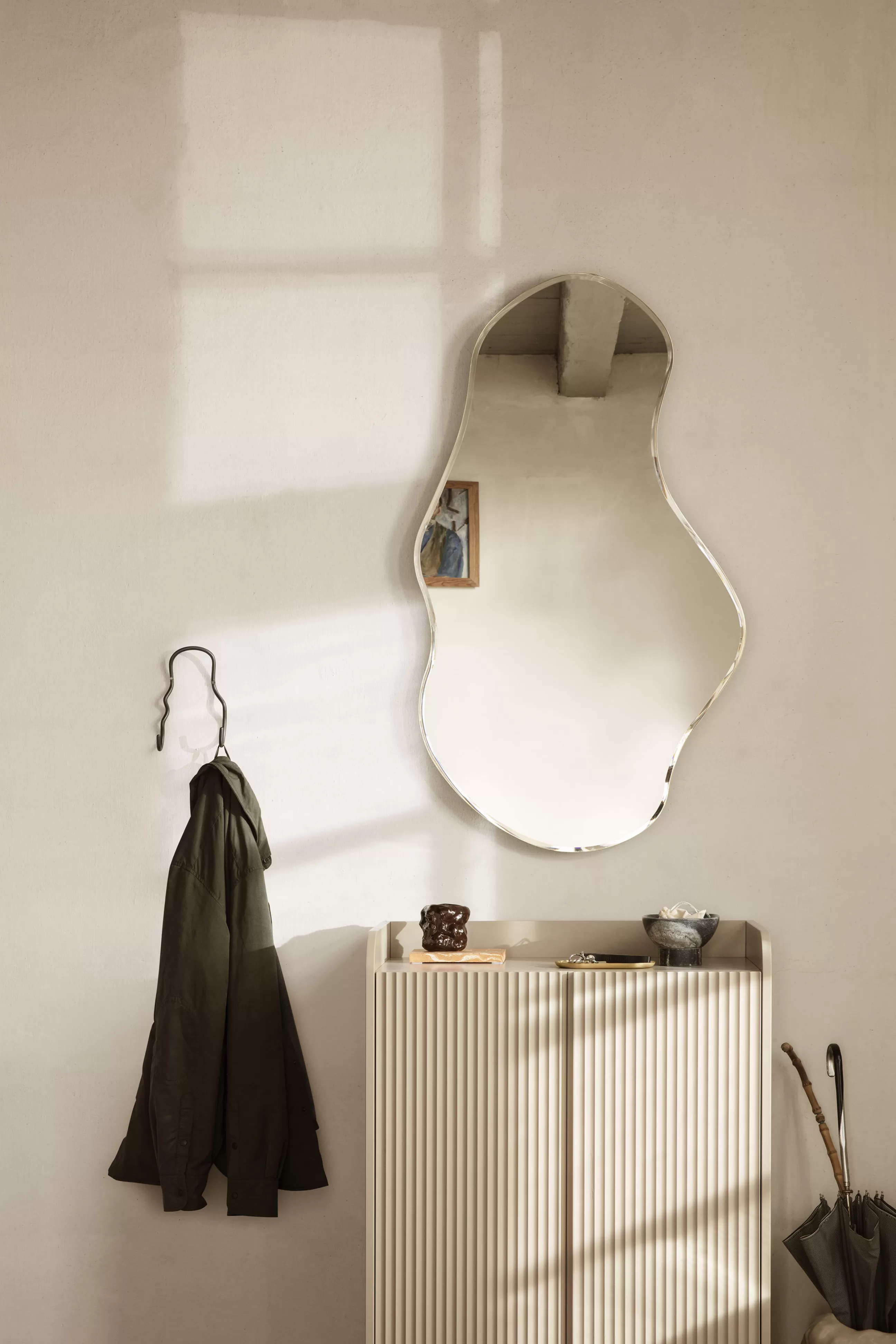 Commodes Buffets Armoires>Ferm Living Rangement Sill Bois Beige / L 70 X H 110 Cm - Mdf Rainure - Beige Cachemire