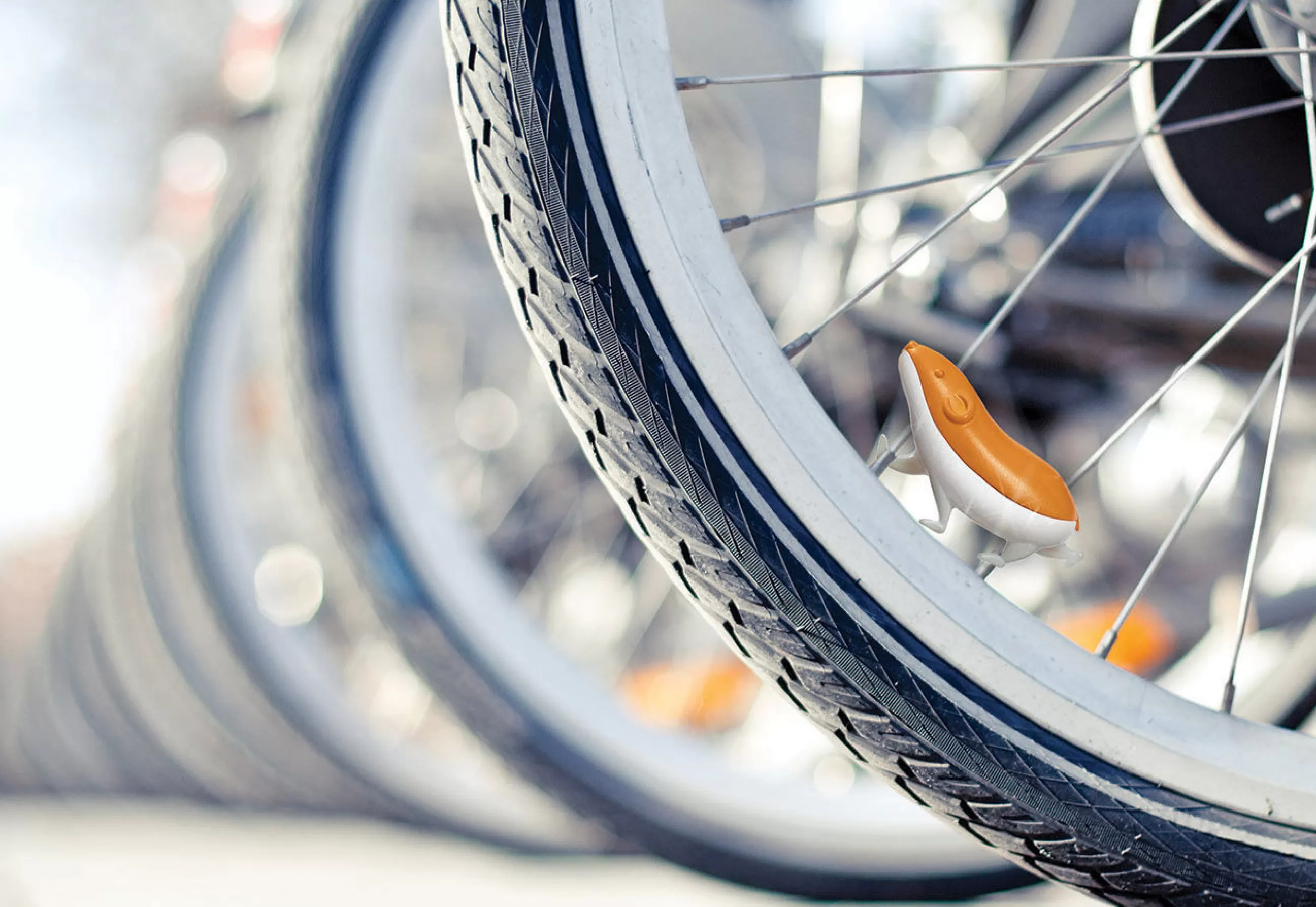 Jeux Et Loisirs>Pa Design Reflecteur De Roue De Velo Speedy Plastique Orange / Hamster - Blanc - Orange