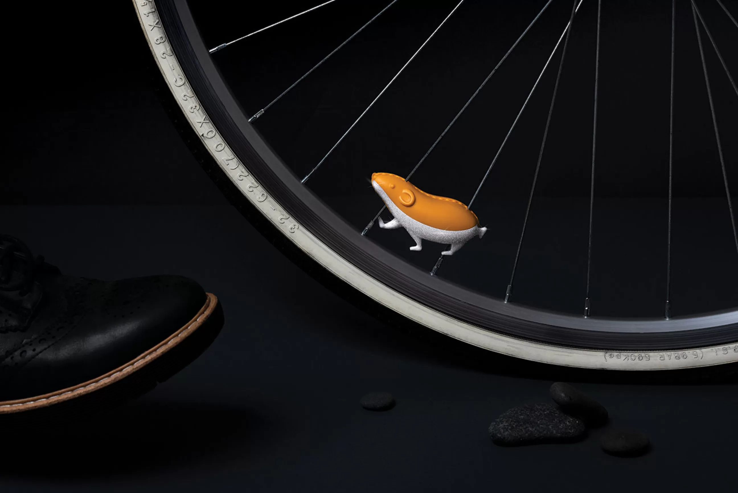 Jeux Et Loisirs>Pa Design Reflecteur De Roue De Velo Speedy Plastique Orange / Hamster - Blanc - Orange