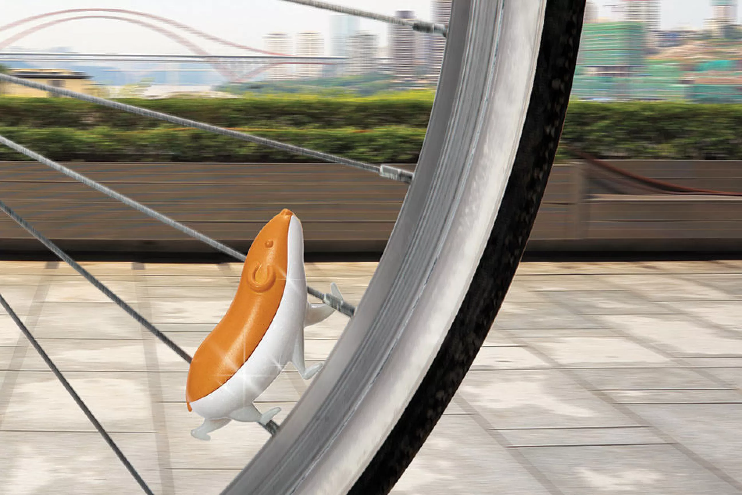 Jeux Et Loisirs>Pa Design Reflecteur De Roue De Velo Speedy Plastique Orange / Hamster - Blanc - Orange