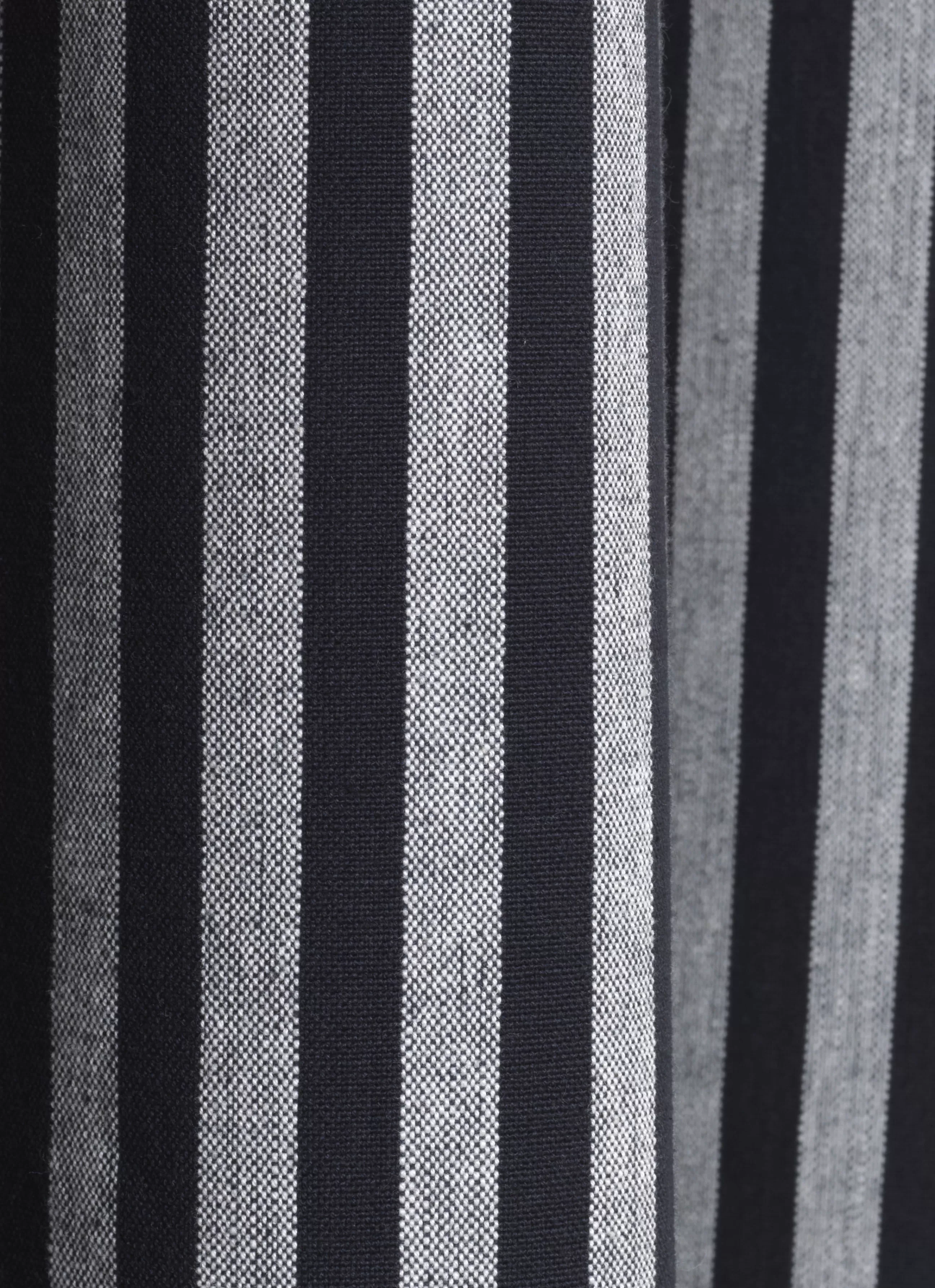 Linge De Bain>Ferm Living Rideau De Douche Chambray Striped Tissu Gris Noir / 160 X H 205 Cm - Coton Enduit - Gris - Noir