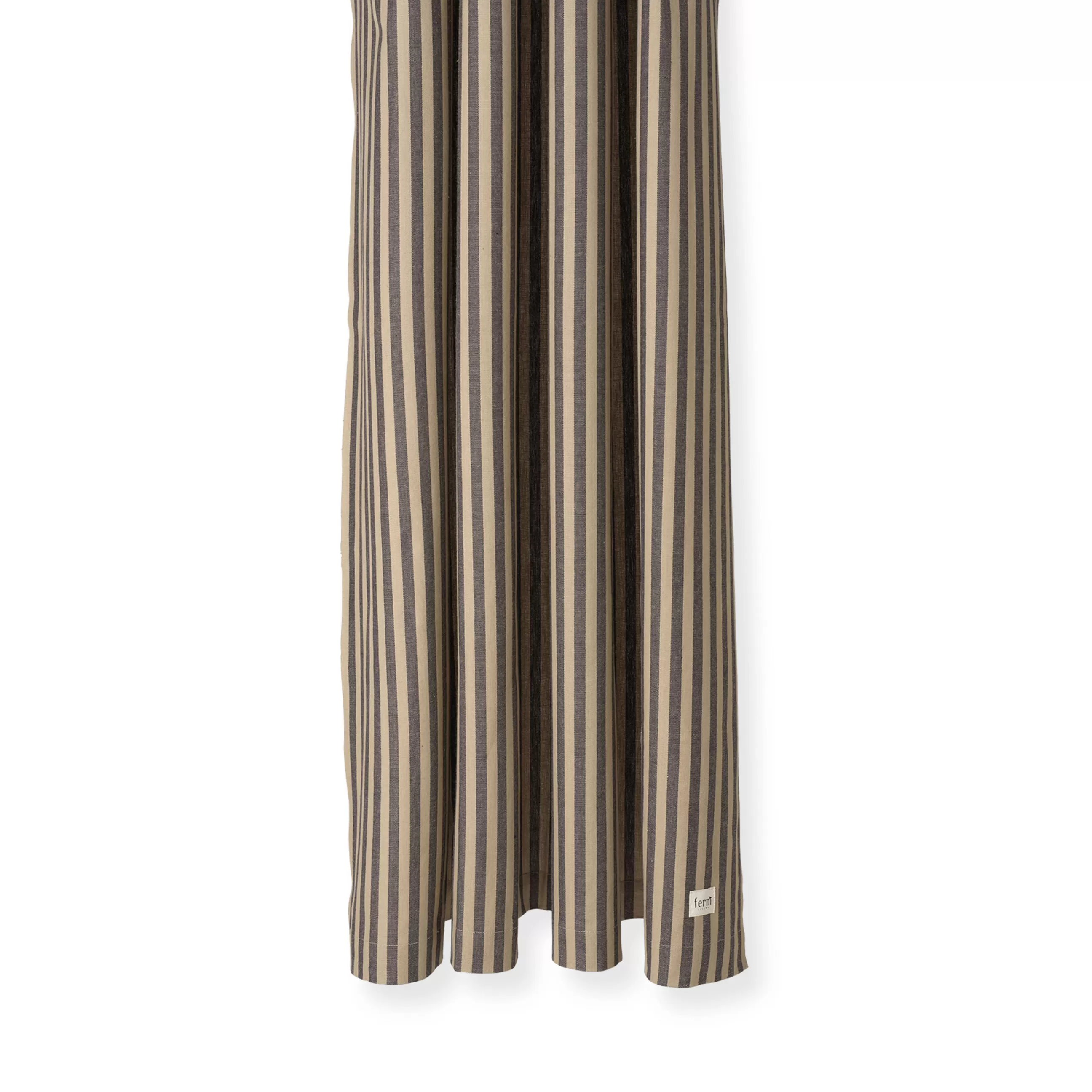 Linge De Bain>Ferm Living Rideau De Douche Chambray Striped Tissu Noir Beige / 160 X H 205 Cm - Coton Enduit - Noir - Sable