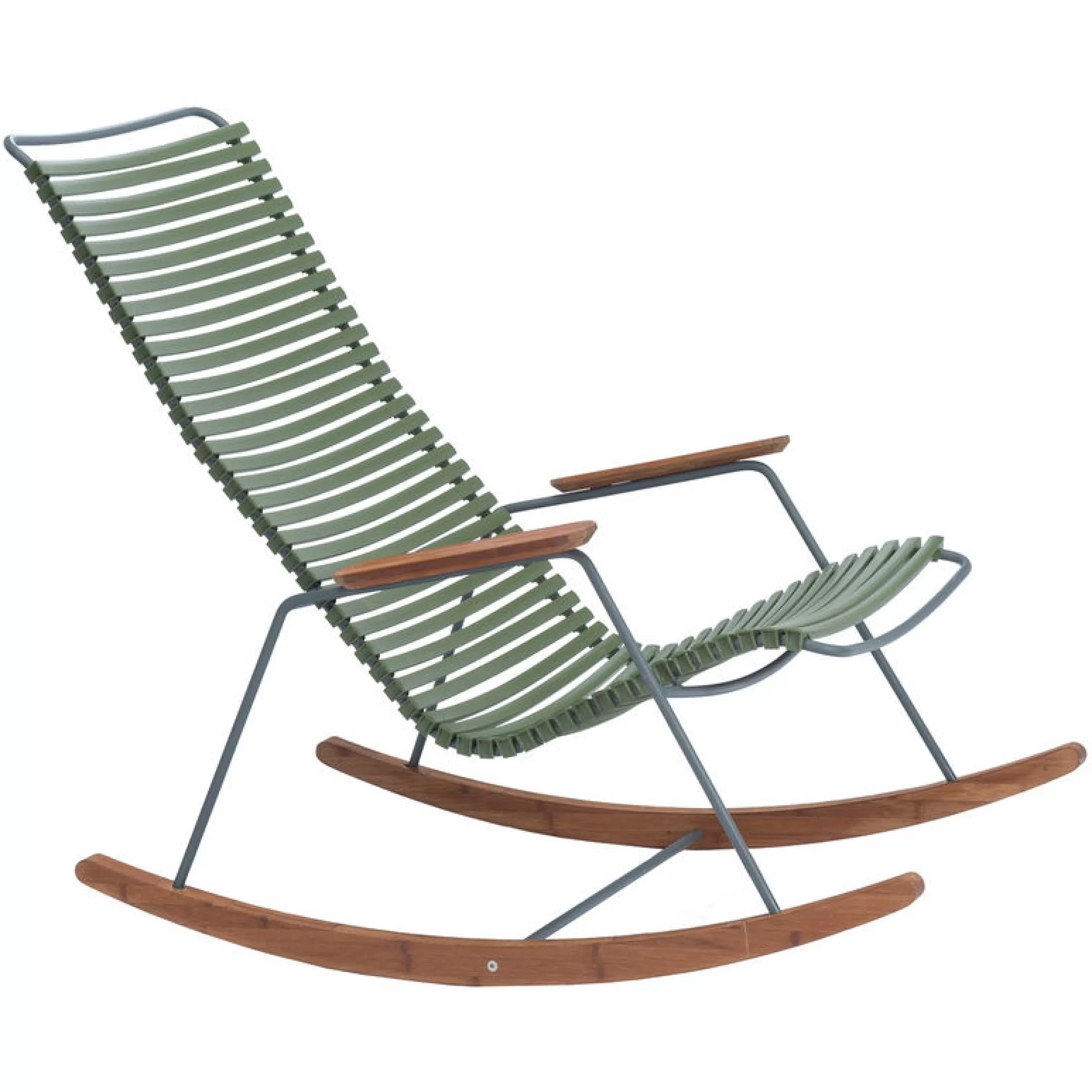 Fauteuils De Jardin>Houe Rocking Chair Click Plastique Vert / Bambou - Vert Olive