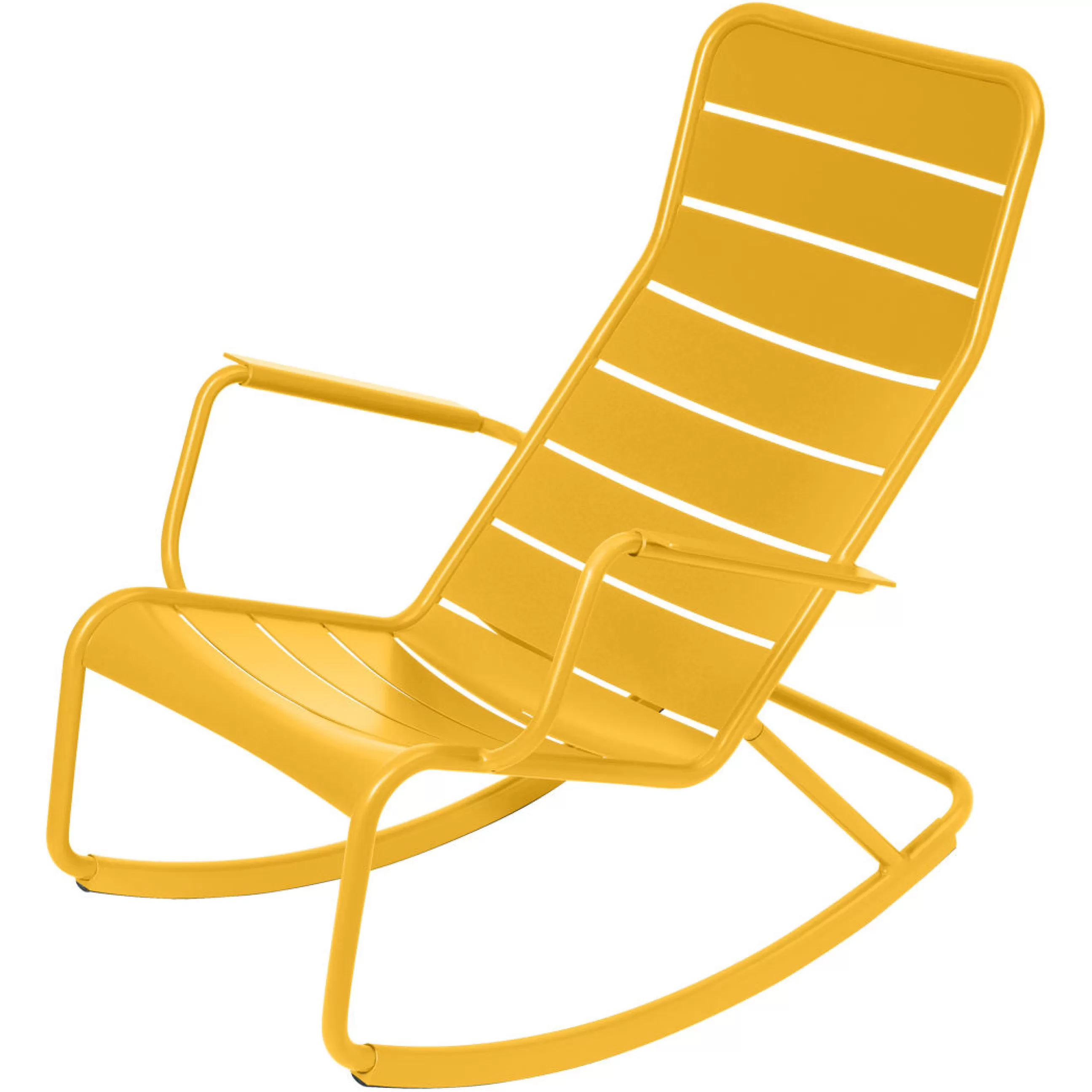 Fauteuils De Jardin>Fermob Rocking Chair Luxembourg Metal Jaune / Aluminium - Miel Texture