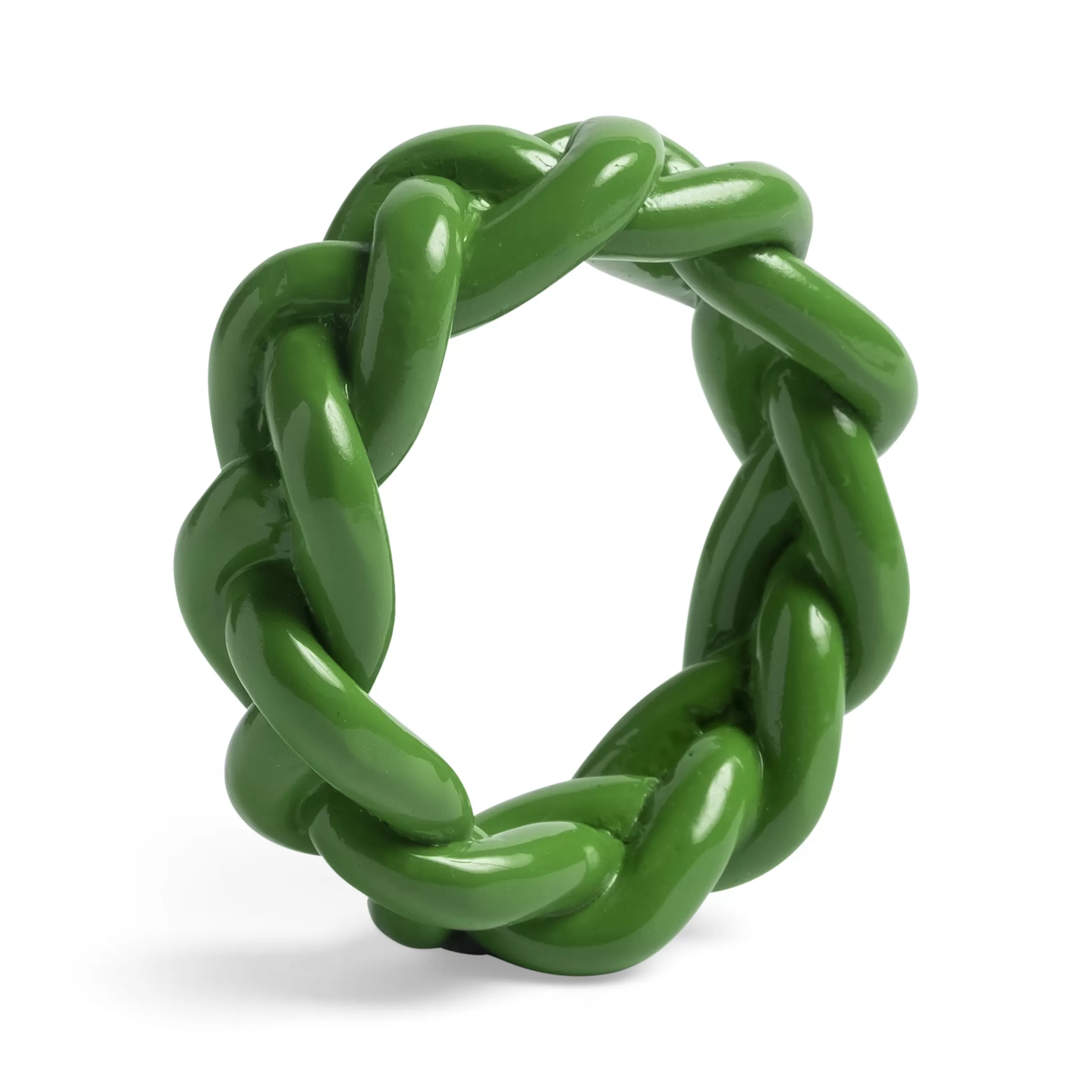 Accessoires Cuisine>& klevering Rond De Serviette Braid Plastique/ Set De 4 - Polyresine - Vert