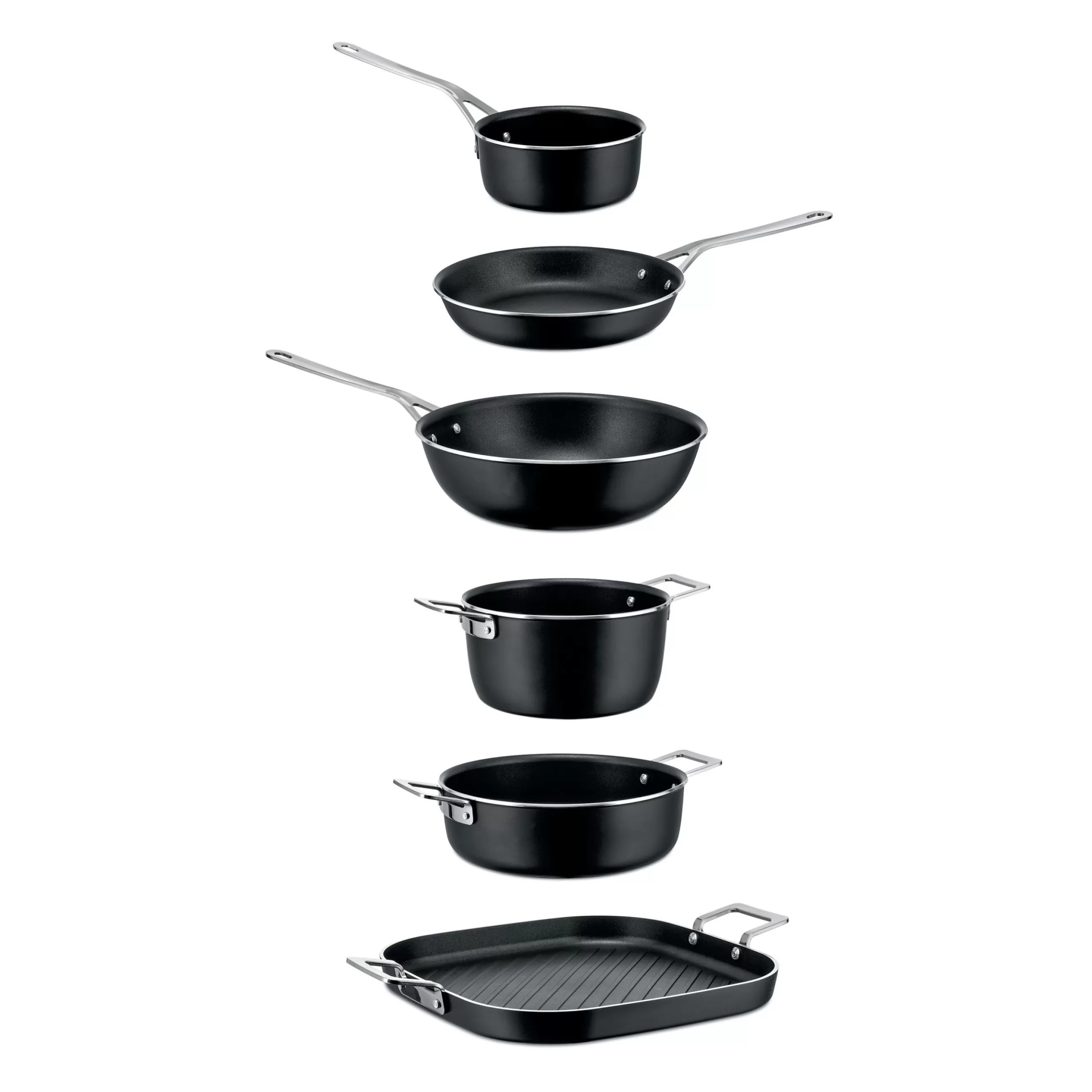 Plats Et Cuisson>Alessi Rondin Pots&Pans Metal/ O 24 Cm - Tous Feux Dont Induction - Acier - Noir