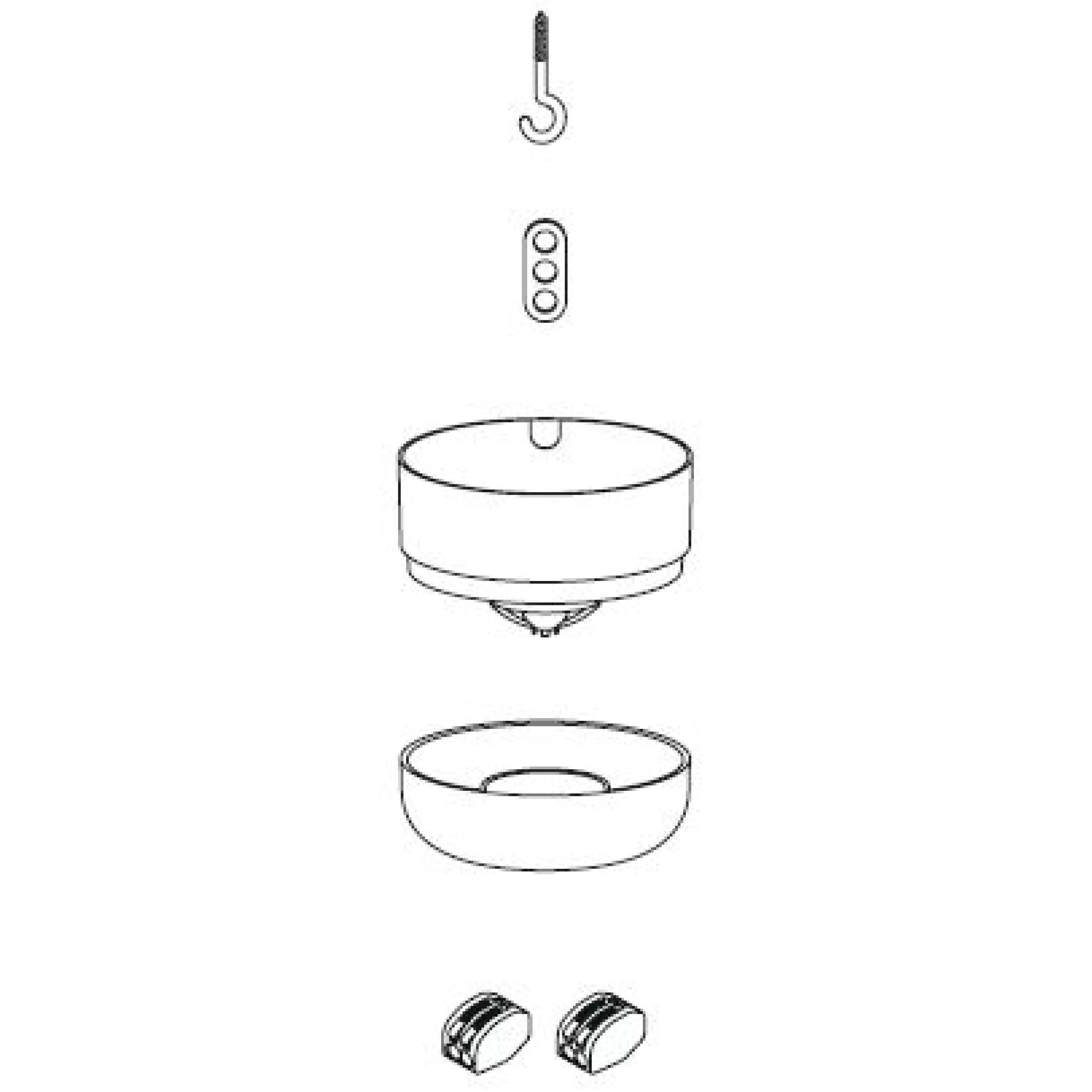 Ampoules Et Accessoires>Muuto Rosace  Plastiquekit De Fixation Pour Suspensions Unfold Et E27 - Blanc