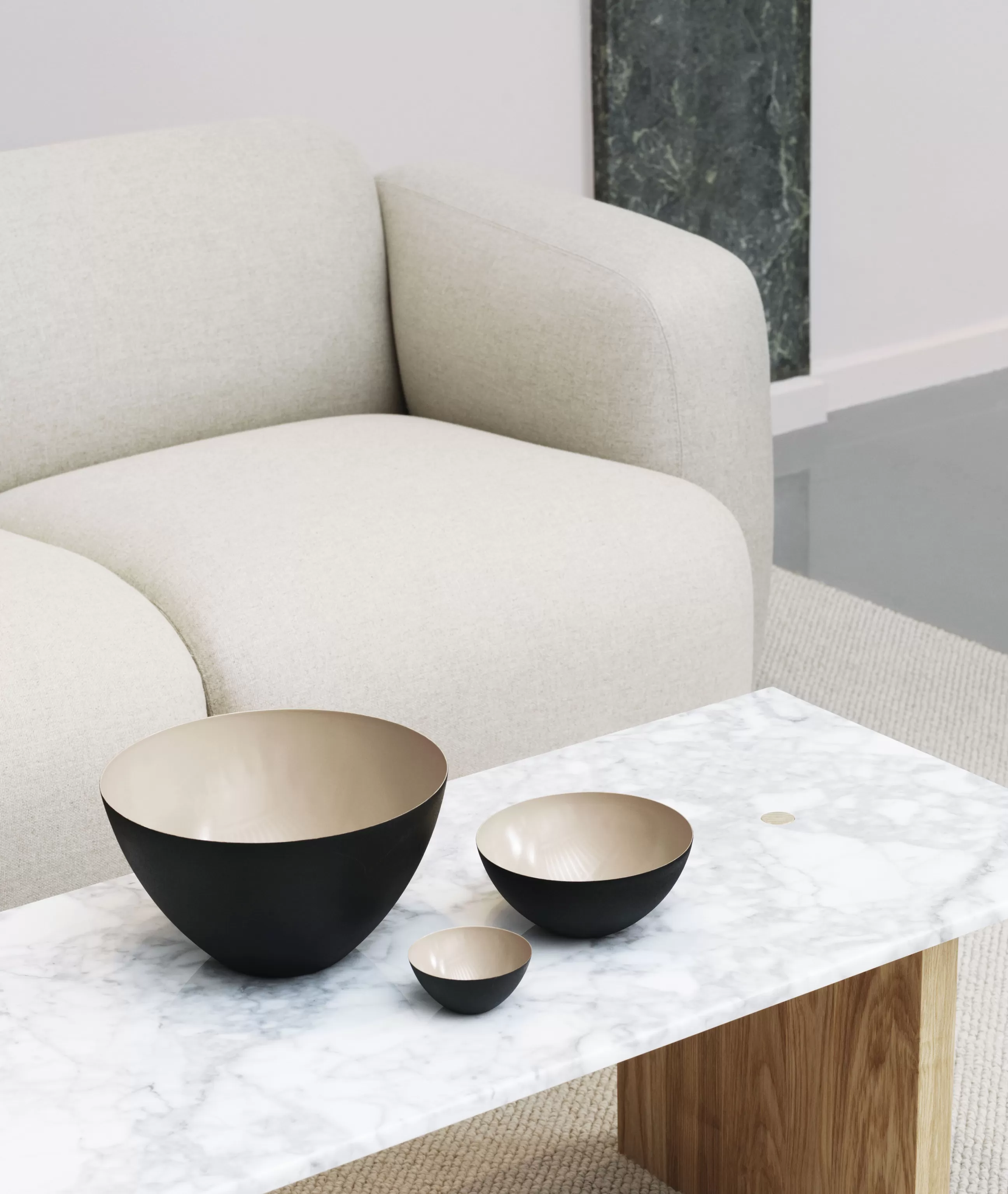 Saladiers Coupes Et Bols>Normann Copenhagen Saladier Krenit Metal Beige / O 25 X H 14 Cm - Acier - Noir - Sable