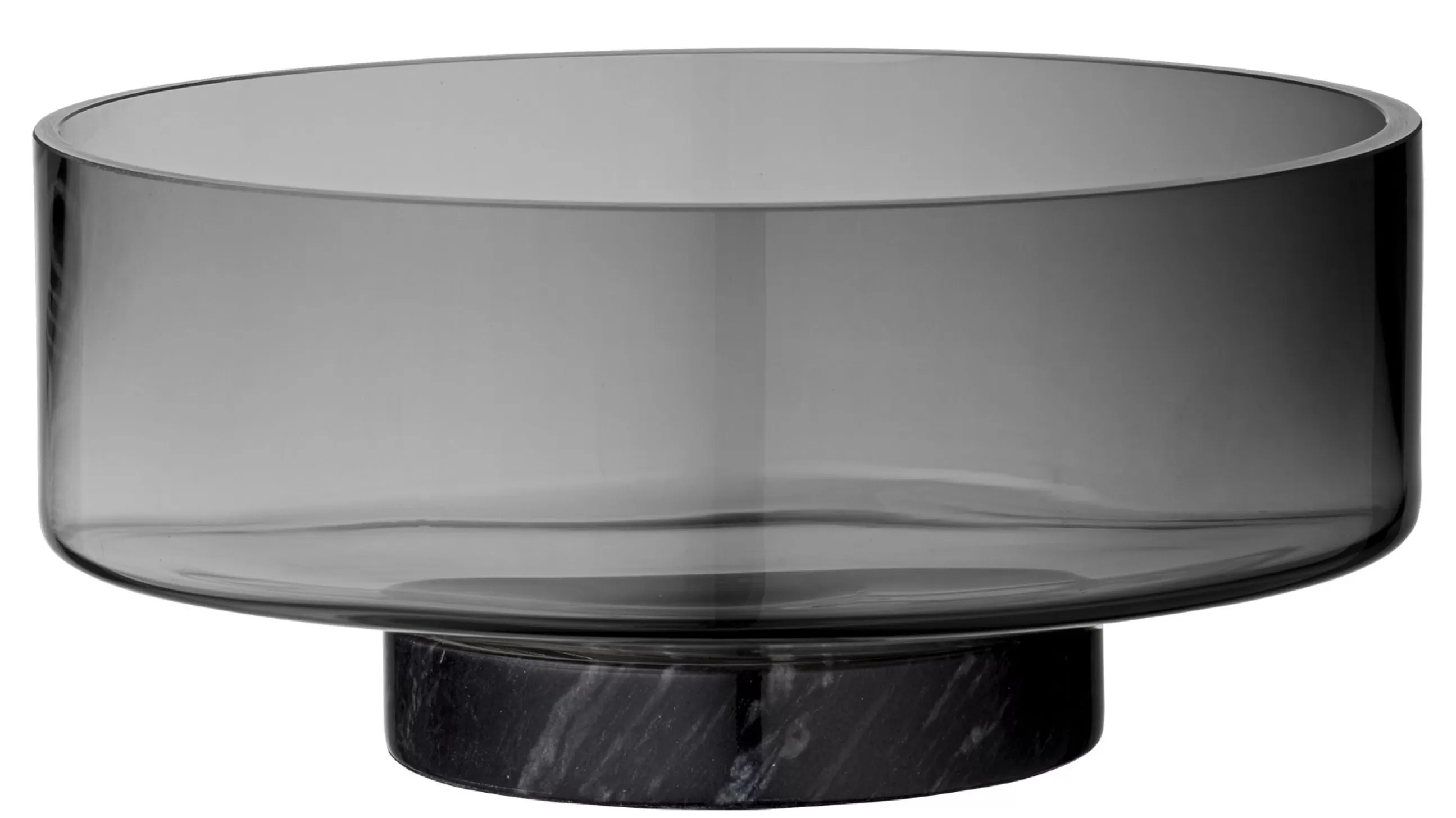 Corbeilles Centres De Table>AYTM Saladier Volvi Verre Pierre Gris Noir / Verre & Marbre - O 25 Cm - Gris Fume - Noir