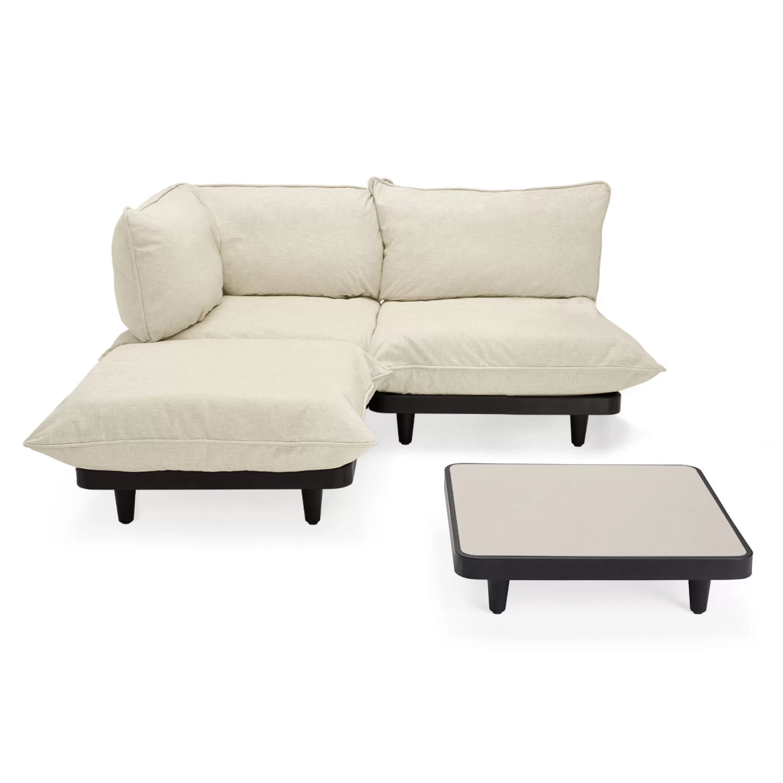 Canapés De Jardin>Fatboy Salon De Jardin Paletti Set Tissu Beige / Table Basse 90 X 90 Cm + Canape L 180 Cm (Accoudoir Gauche) - Sahara - Taupe Clair