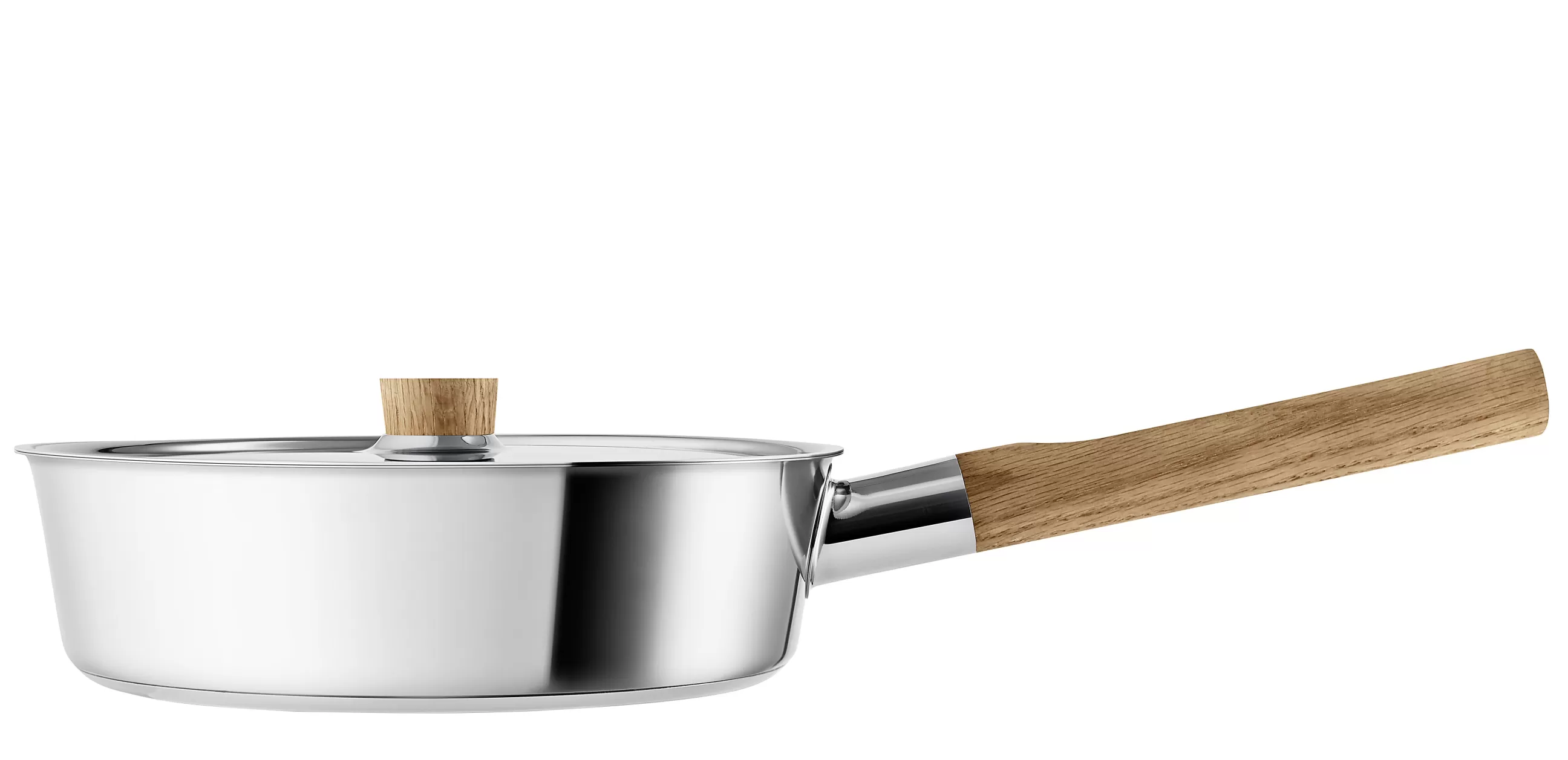 Plats Et Cuisson>Eva Solo Sauteuse Nordic Kitchen Bois Bois Naturel Metal / O 24 Cm - Avec Couvercle - Chene - Inox