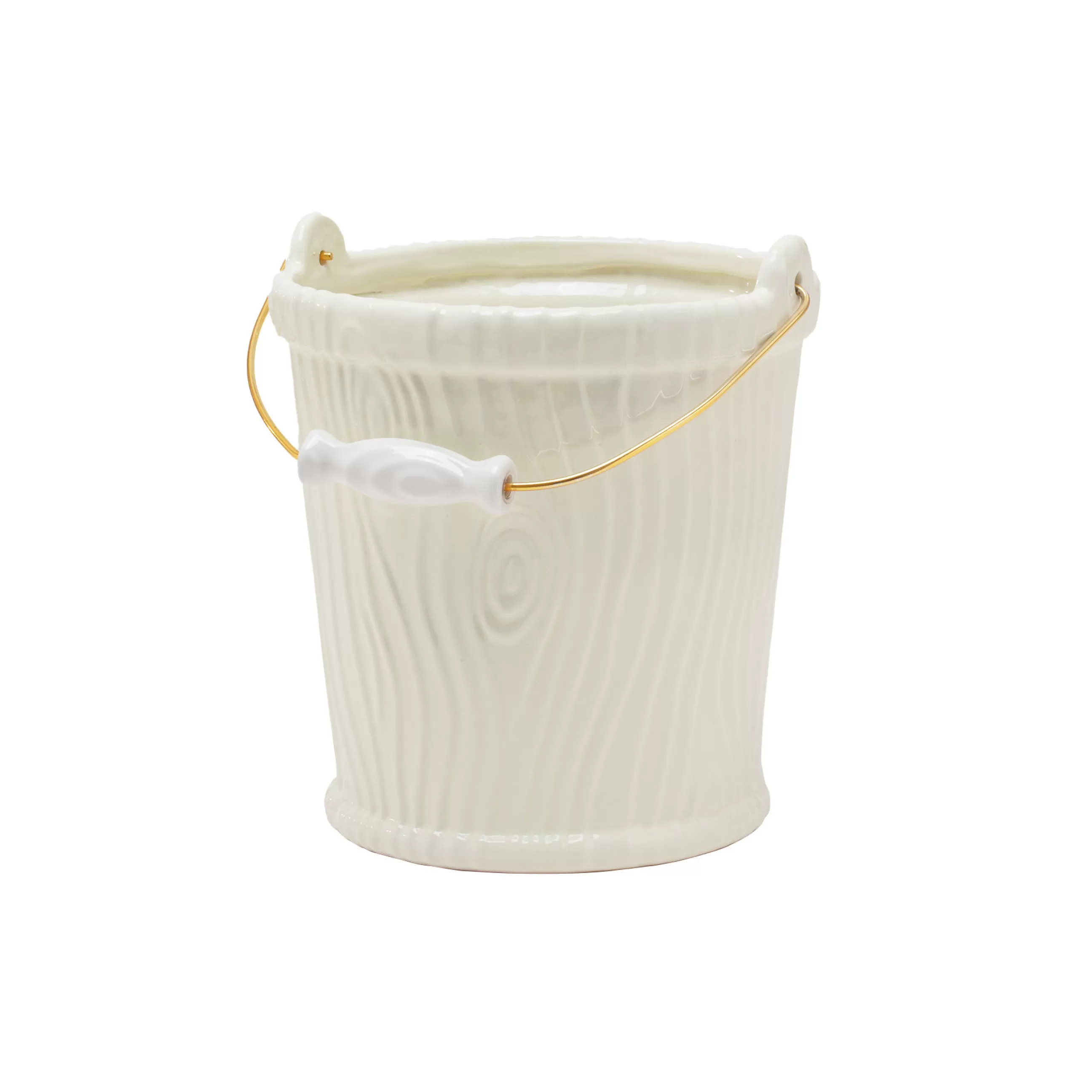 Autour Du Vin>Seletti Seau A Champagne Wood Ware Ceramique/ Vase - O 28 X H 31 Cm / Porcelaine Striee Effet Bois - Blanc
