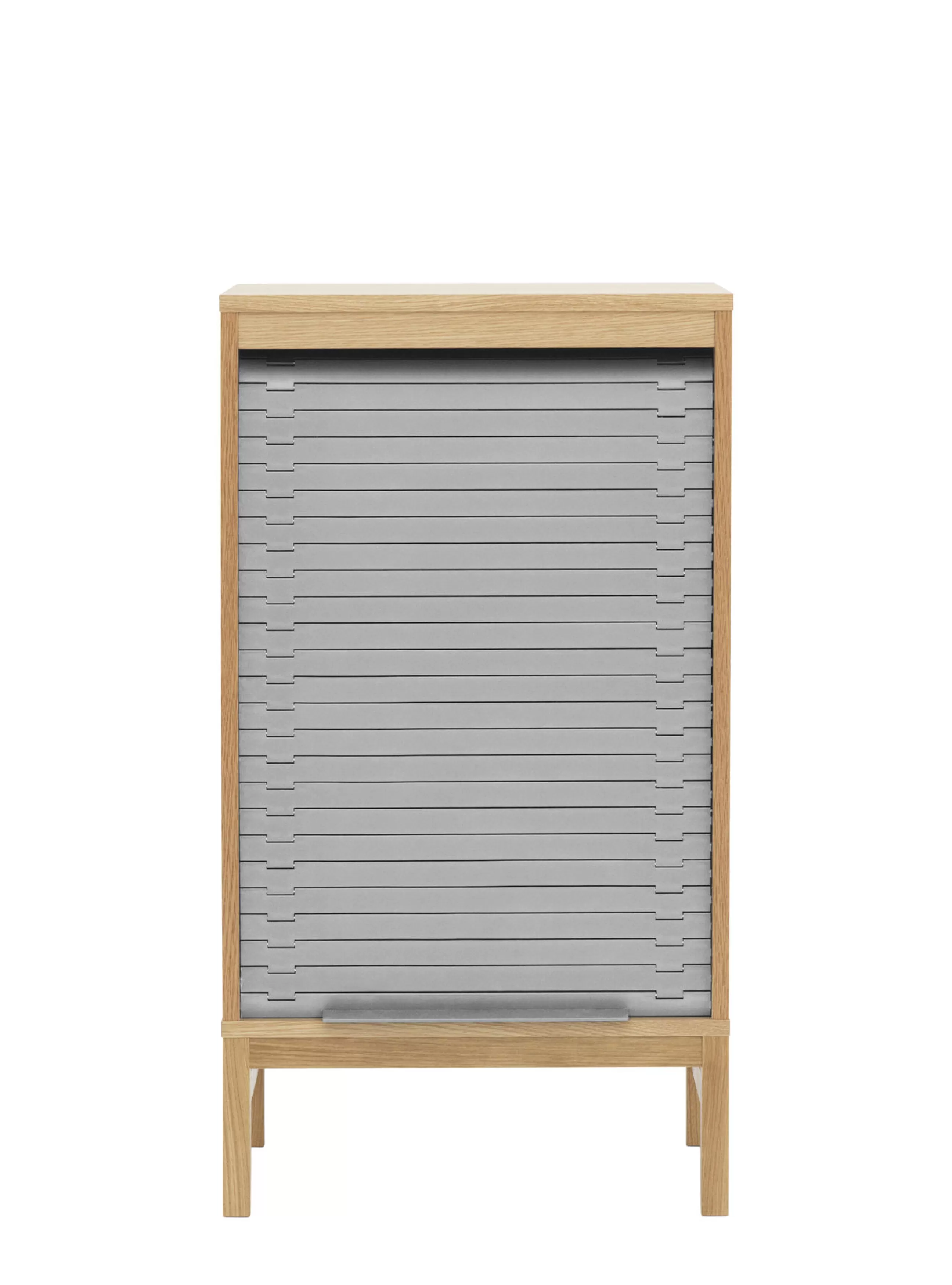 Meubles De Rangement>Normann Copenhagen Semainier Jalousi Bas Plastique Gris Bois Naturel / H 101 Cm - Rideau Plastique - Bois Naturel - Gris