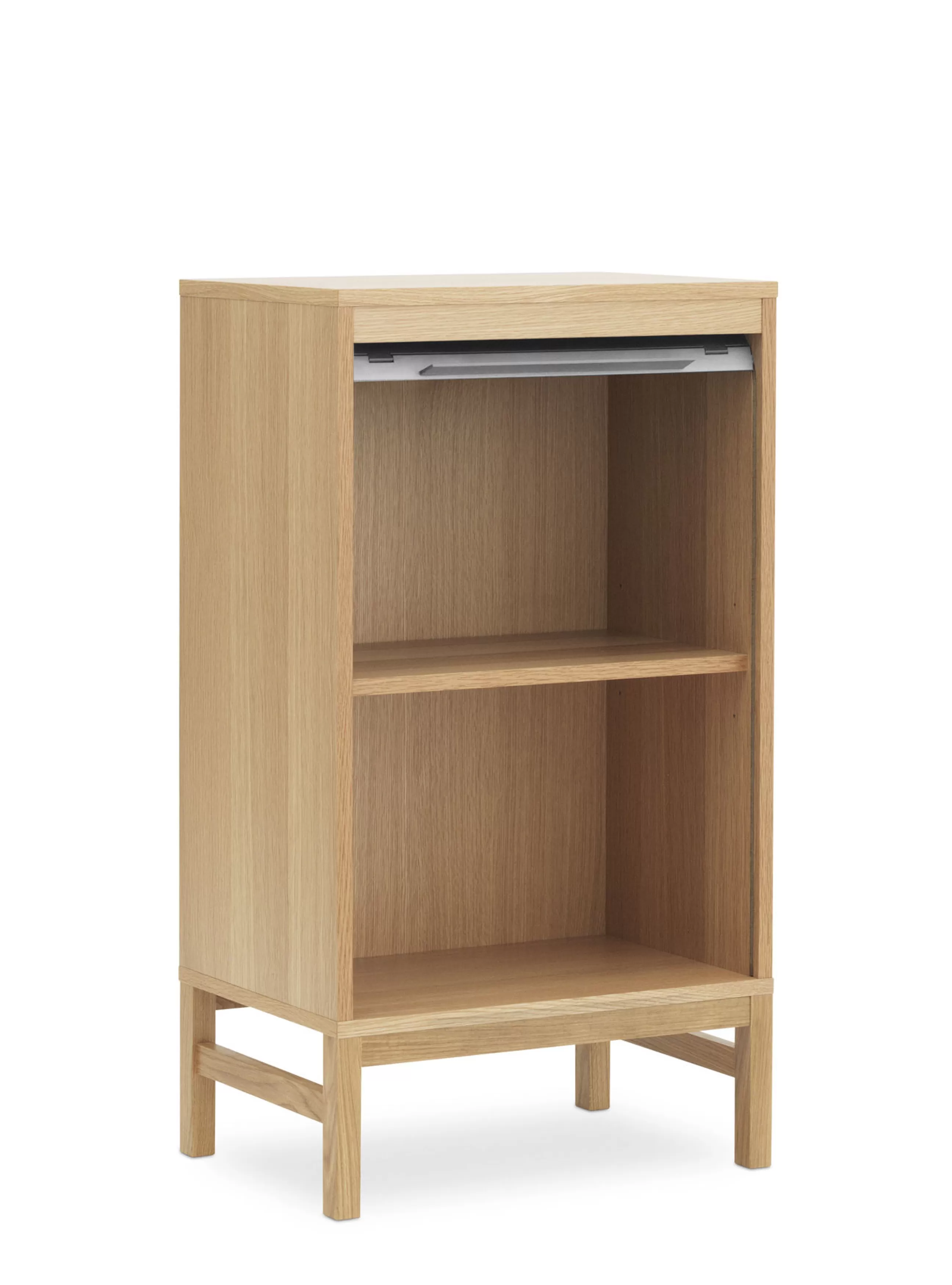 Meubles De Rangement>Normann Copenhagen Semainier Jalousi Bas Plastique Gris Bois Naturel / H 101 Cm - Rideau Plastique - Bois Naturel - Gris