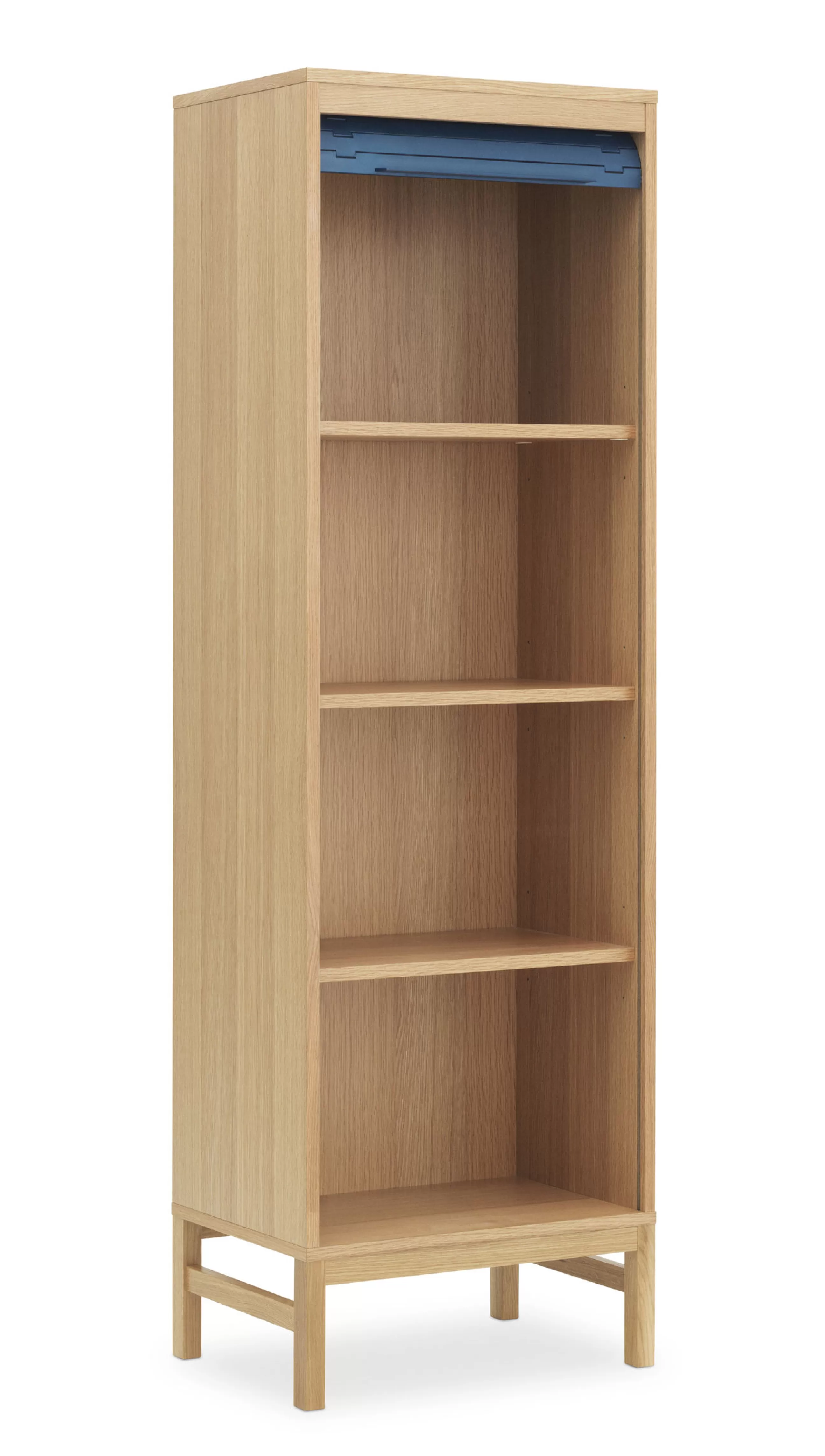 Commodes Buffets Armoires>Normann Copenhagen Semainier Jalousi Haut Plastique Bleu Bois Naturel / H 180 Cm -  Rideau Plastique - Bleu - Bois Naturel