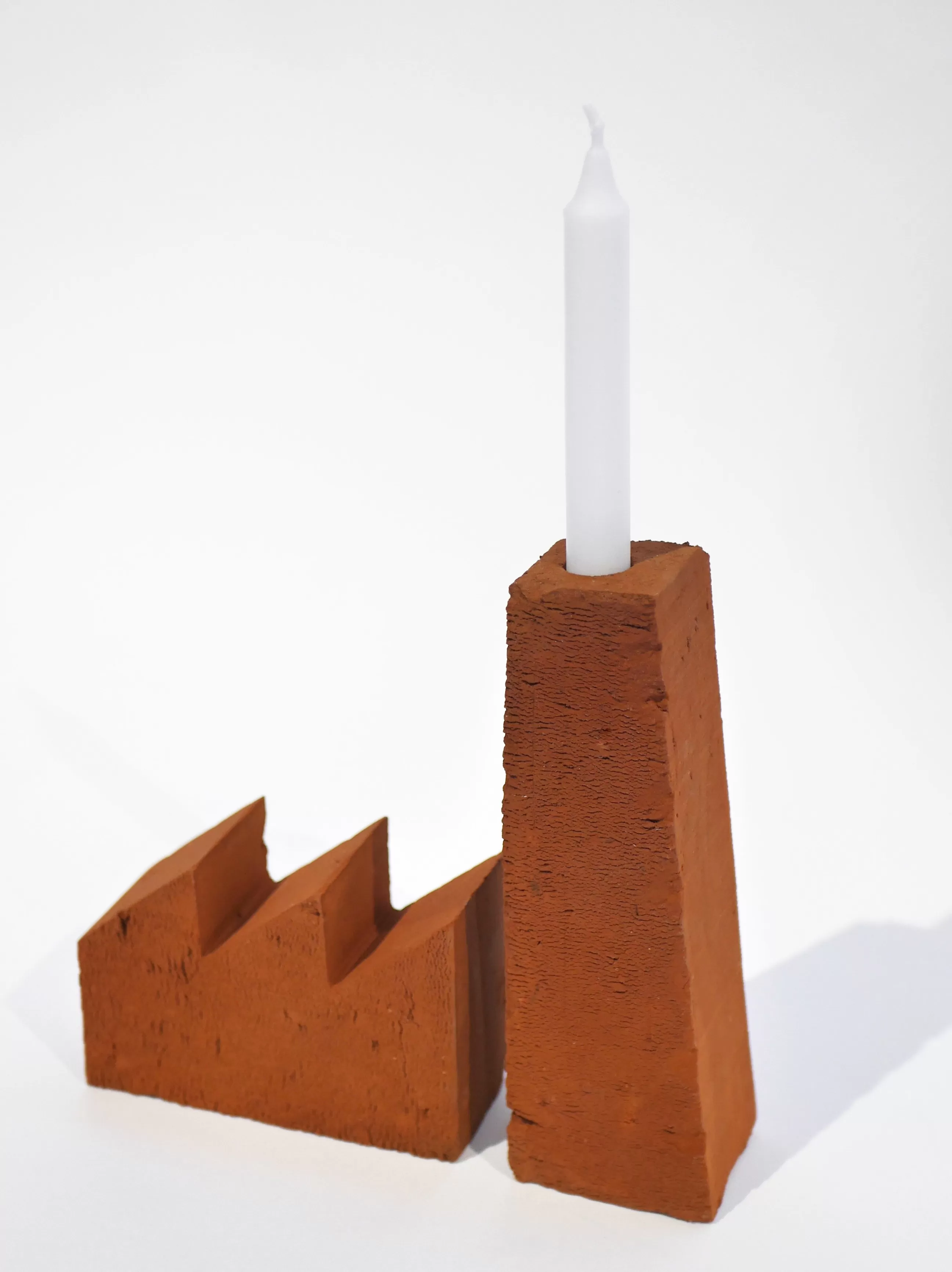 Accessoires Bureau>Aequo Design Serre-Livre Fabrique Ceramique Rouge Marron / Bougeoir - Brique Moulee Main Sculptee - Terraccotta