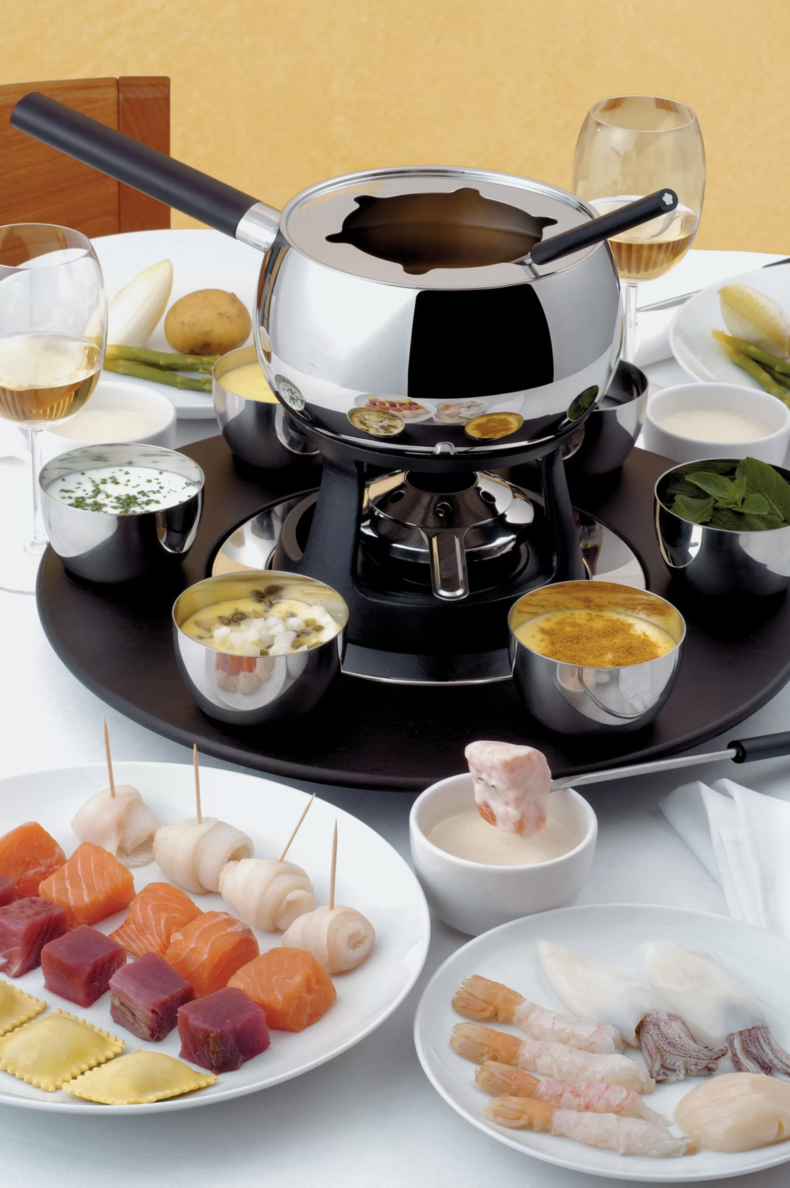 Plats Et Cuisson>Alessi Service A Fondue Mami Metal / Pour Fondue Bourguignonne - Acier - Noir