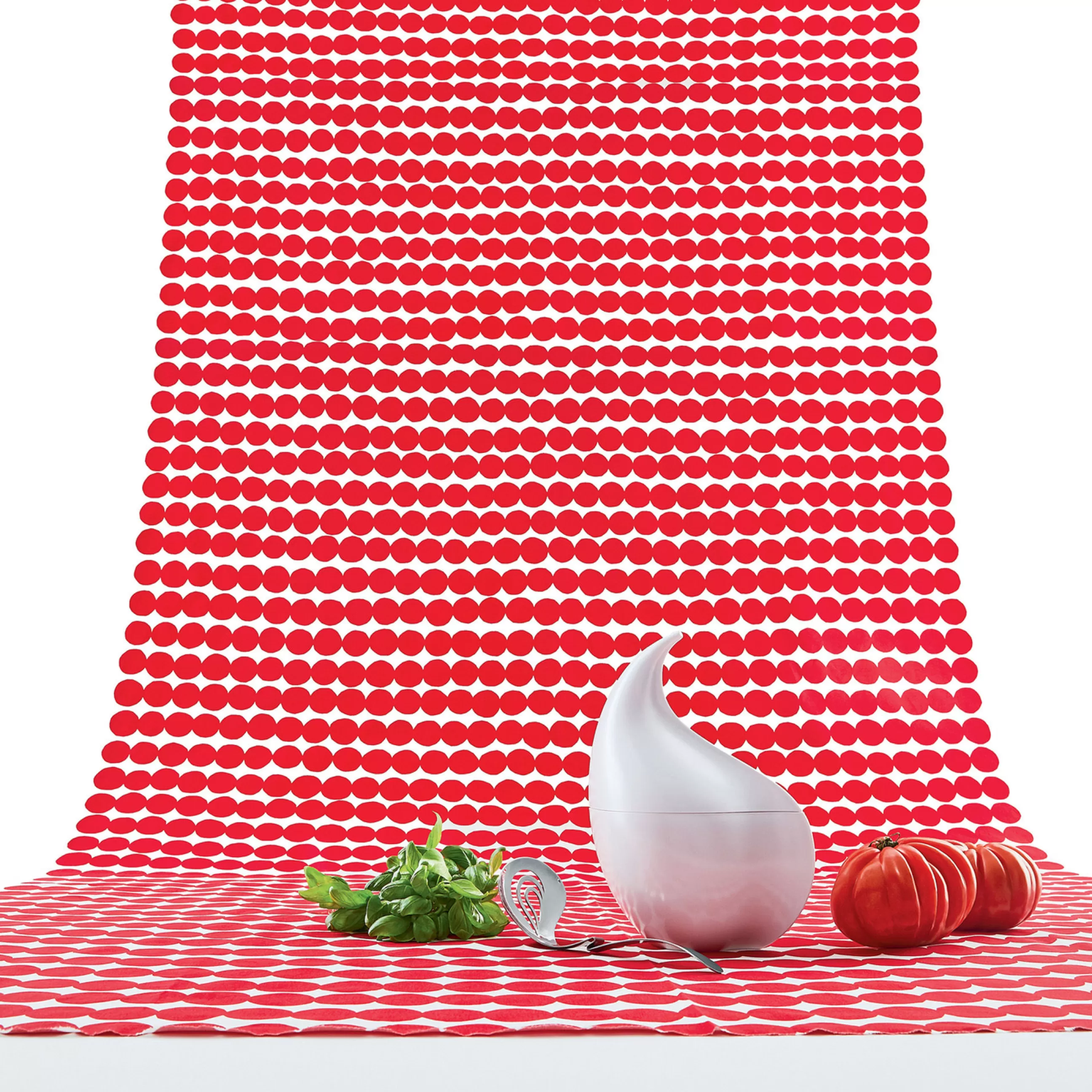 Plateaux Et Plats De Service>Alessi Service A Mozzarella Nunziatella Plastique Blanc / Recipient Fraicheur + Louche Percee - Acier - Blanc
