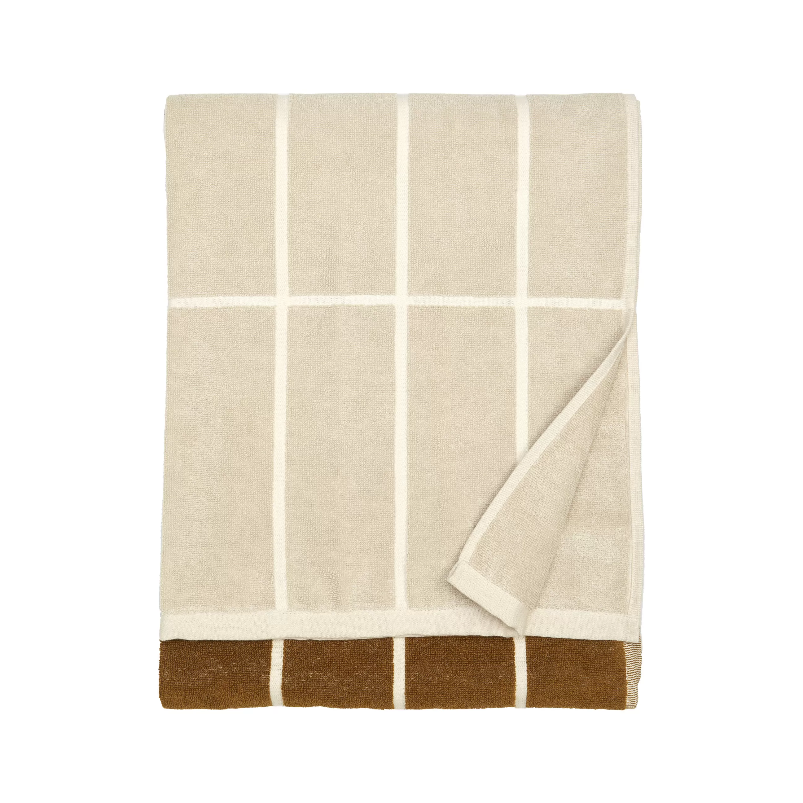 Linge De Bain>Marimekko Serviette De Bain Tiiliskivi Tissu Orange Gris / 70 X 150 Cm - Beige - Gris Fonce - Safran