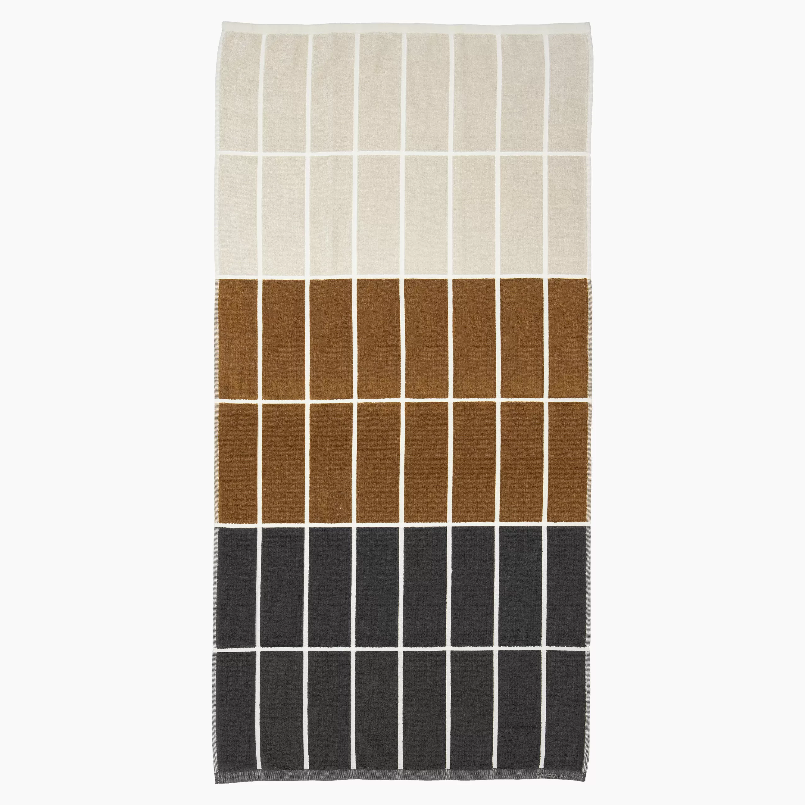 Linge De Bain>Marimekko Serviette De Bain Tiiliskivi Tissu Orange Gris / 70 X 150 Cm - Beige - Gris Fonce - Safran