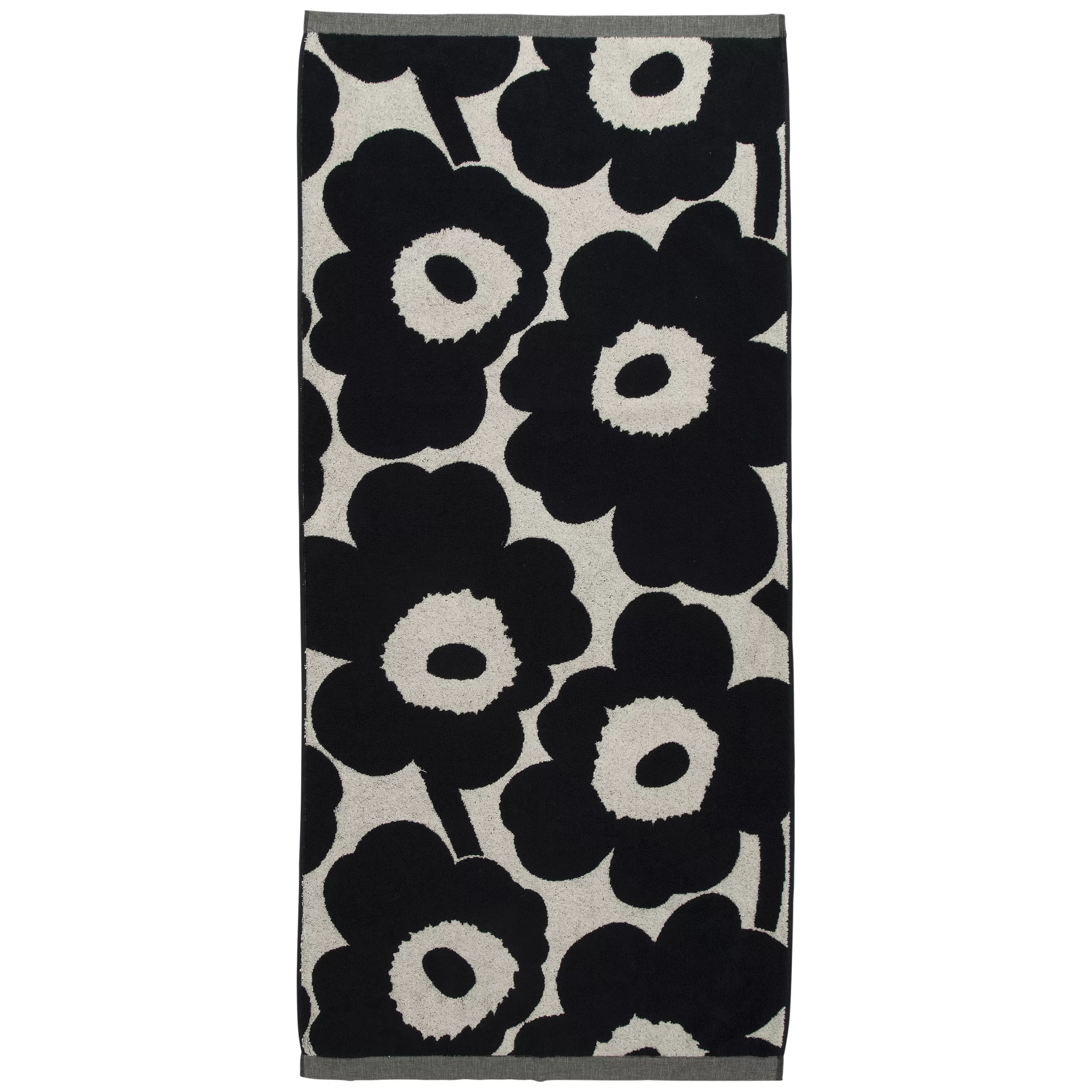 Linge De Bain>Marimekko Serviette De Bain Unikko Tissu Bleu / 70 X 150 Cm - Beige Coton - Bleu Fonce