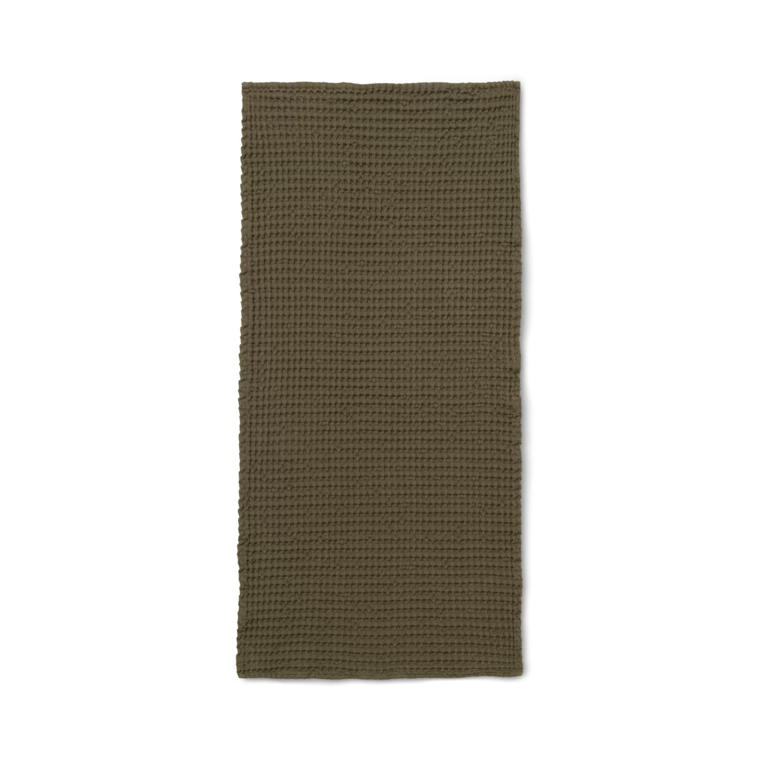 Linge De Bain>Ferm Living Serviette De Toilette Organic Tissu Vert / 100 X 50 Cm - Nid D'Abeille - Vert Olive